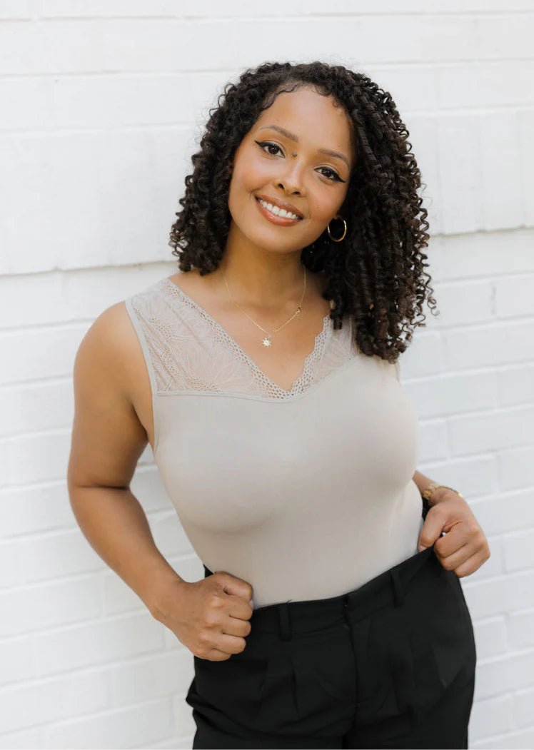 Lace Inset Top Multiple Colors - Vintage Vault Boutique