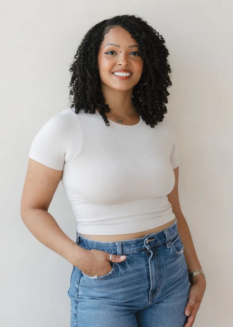 Short Sleeve Crop Top - Vintage Vault Boutique