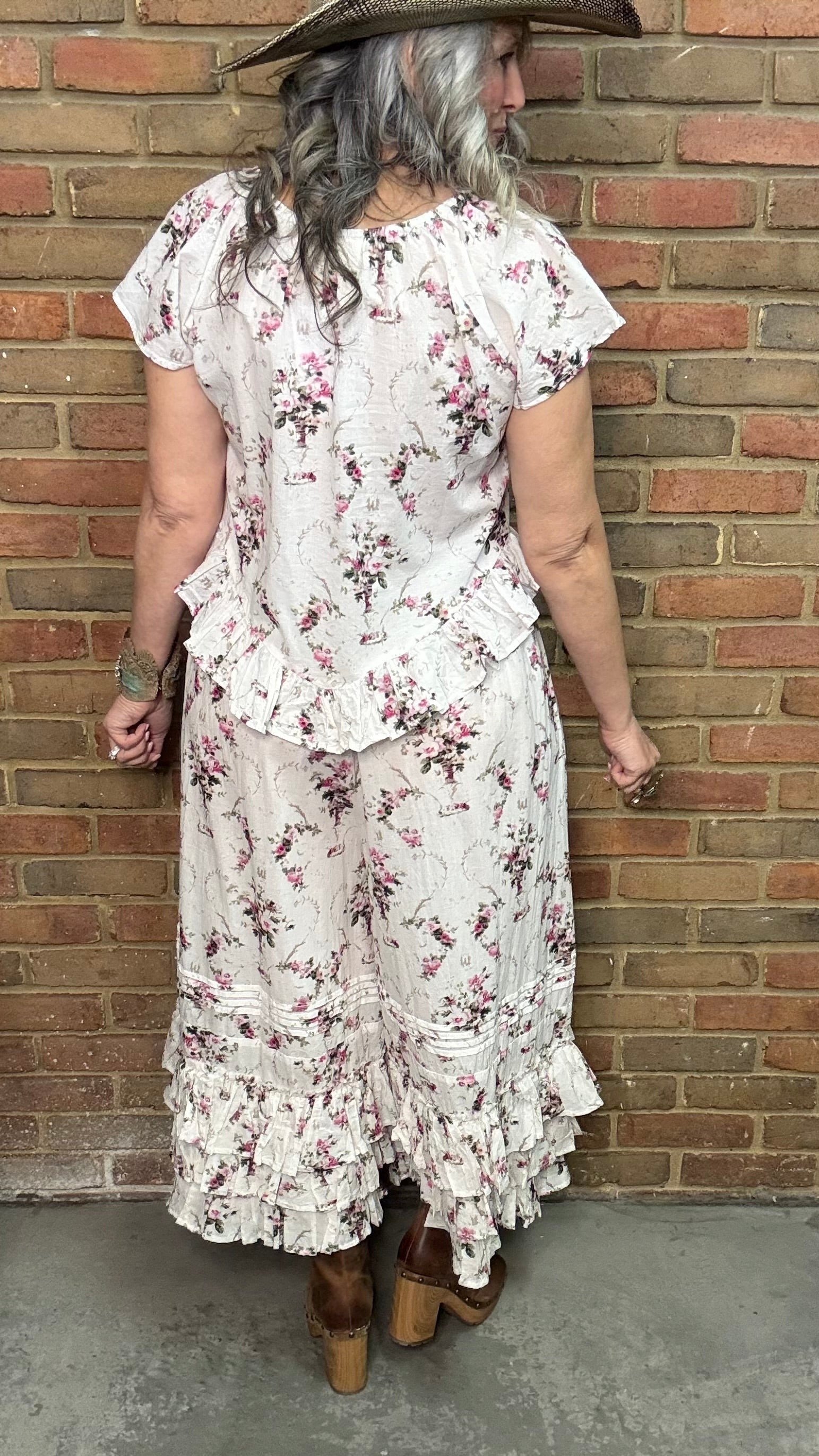 Floral Print Pin Tuck Bloomer