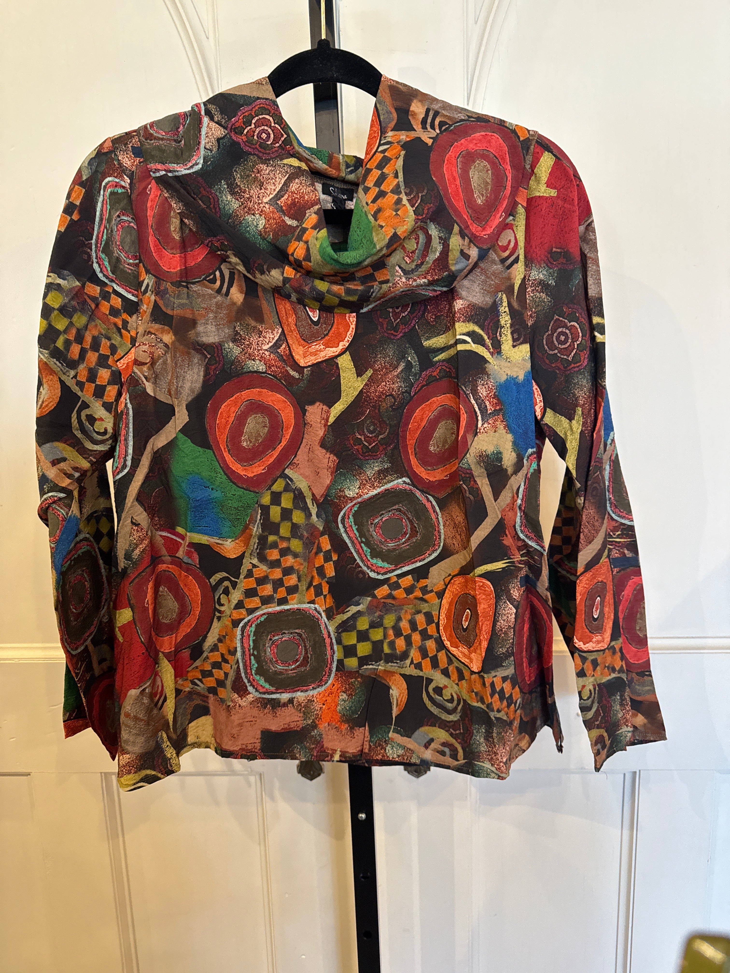 Printed Cowl Neck Top