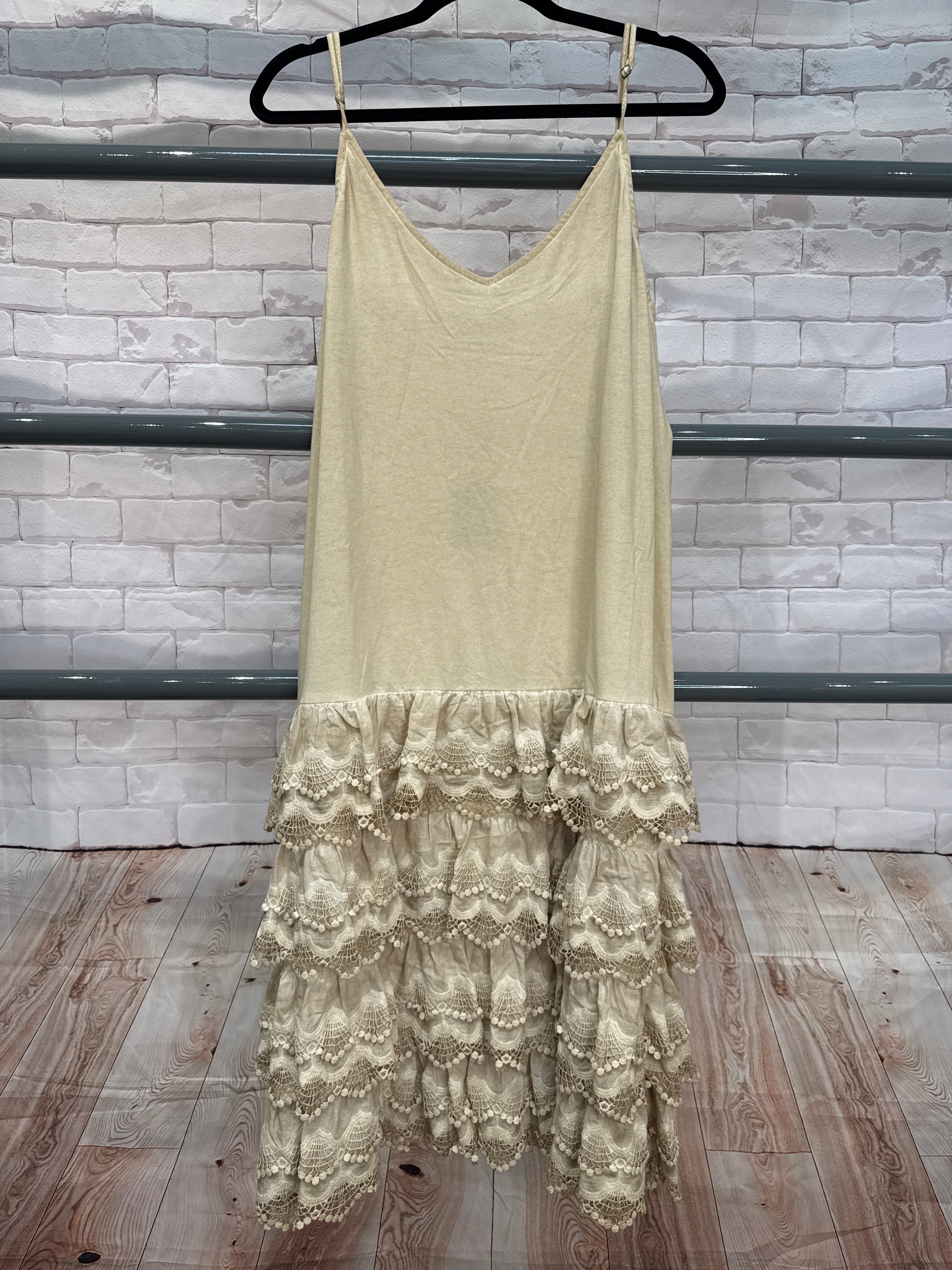 Vintage Slip Dress Tea Stain