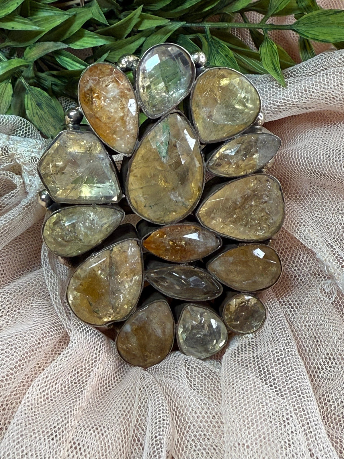 Citrine Nugget Cuff Bracelet - Vintage Vault Boutique