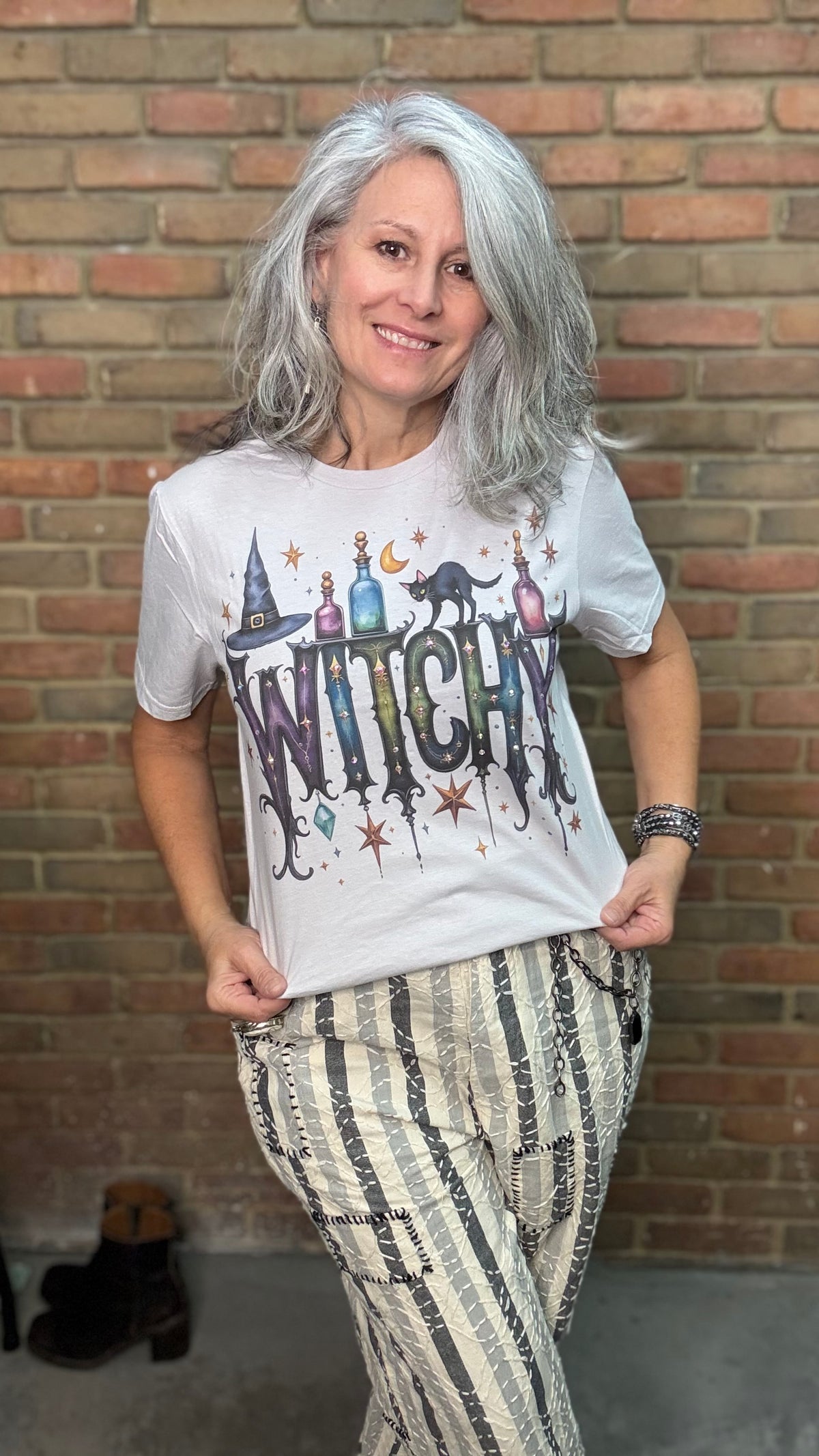 Gray Ice Witchy Bling Tee