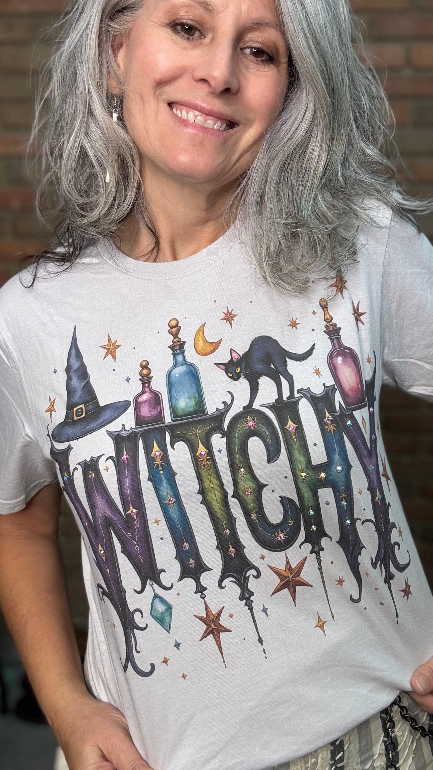 Gray Ice Witchy Bling Tee