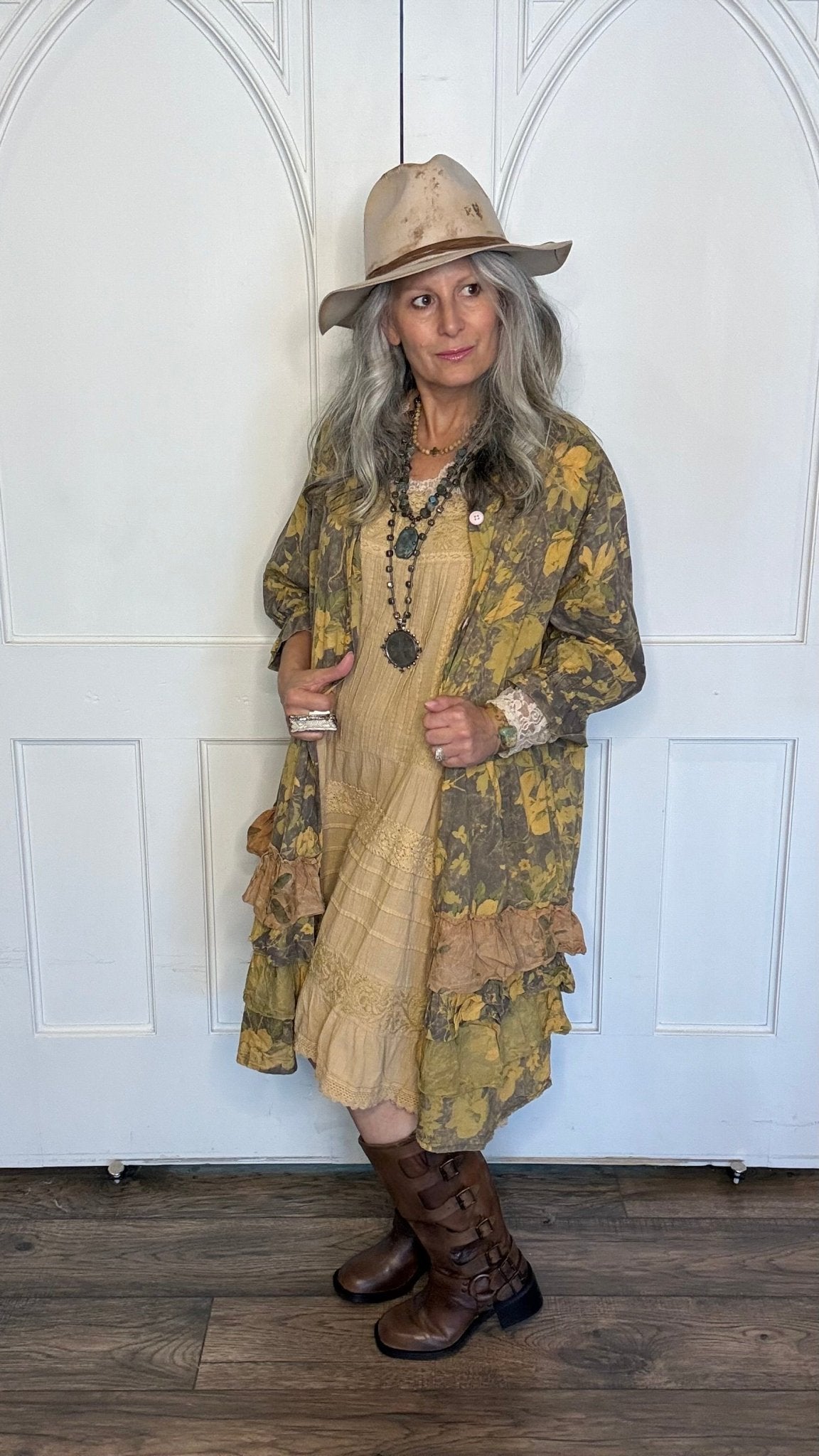 Painted Petal Duster - Vintage Vault Boutique
