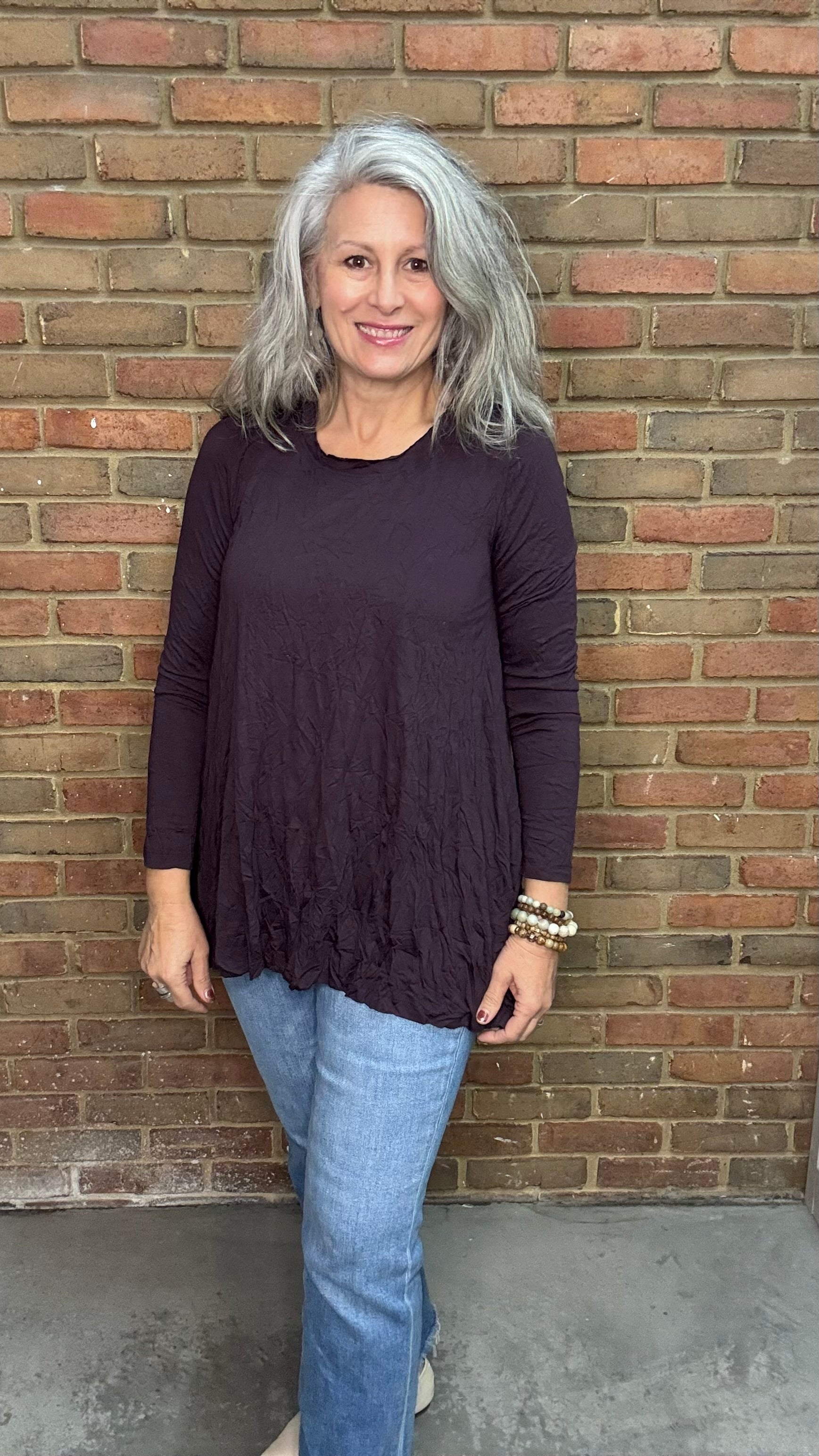 Mackenzie Crinkle Top Maple