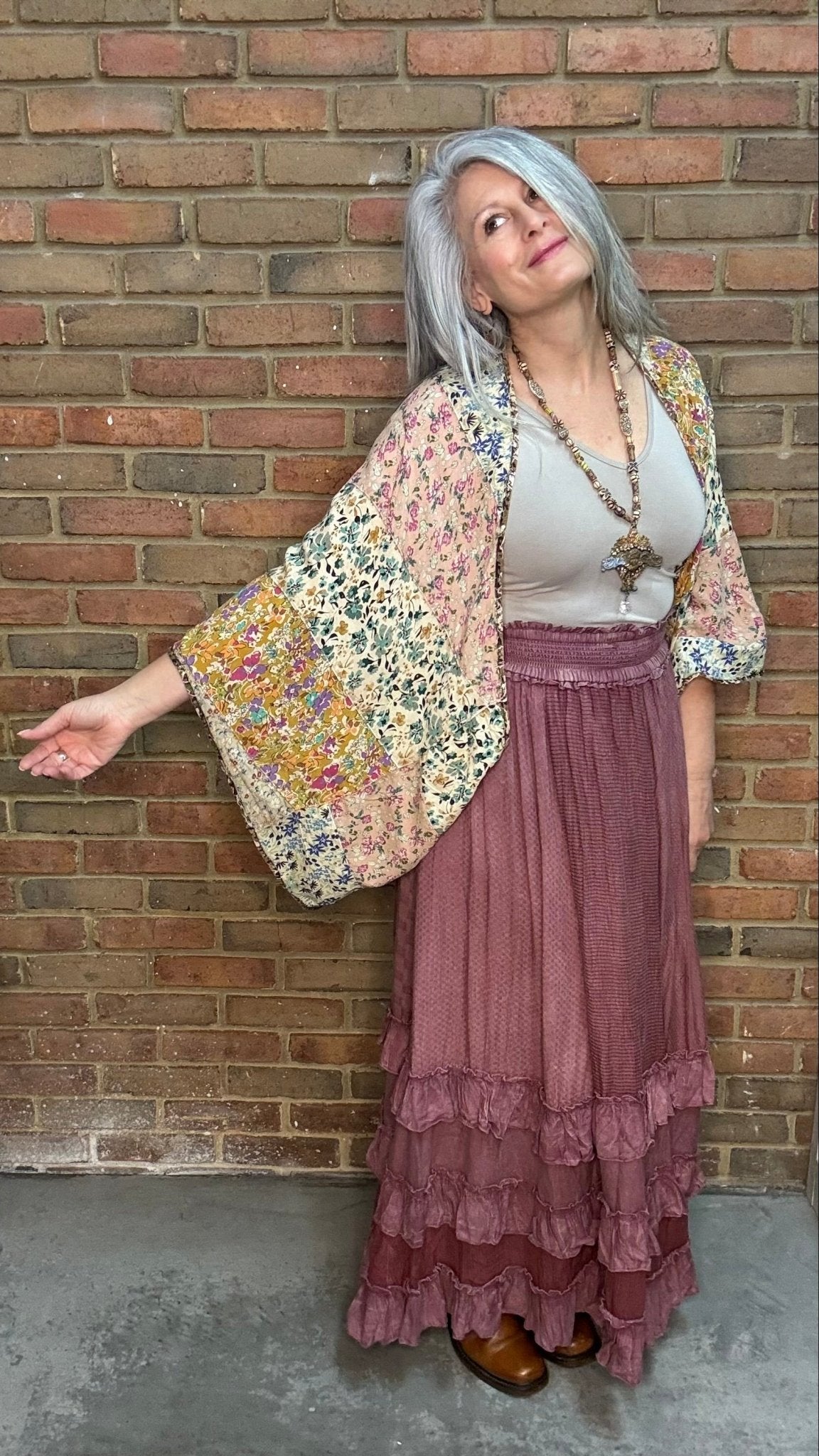 Patchwork Kaftan Poncho - Vintage Vault Boutique