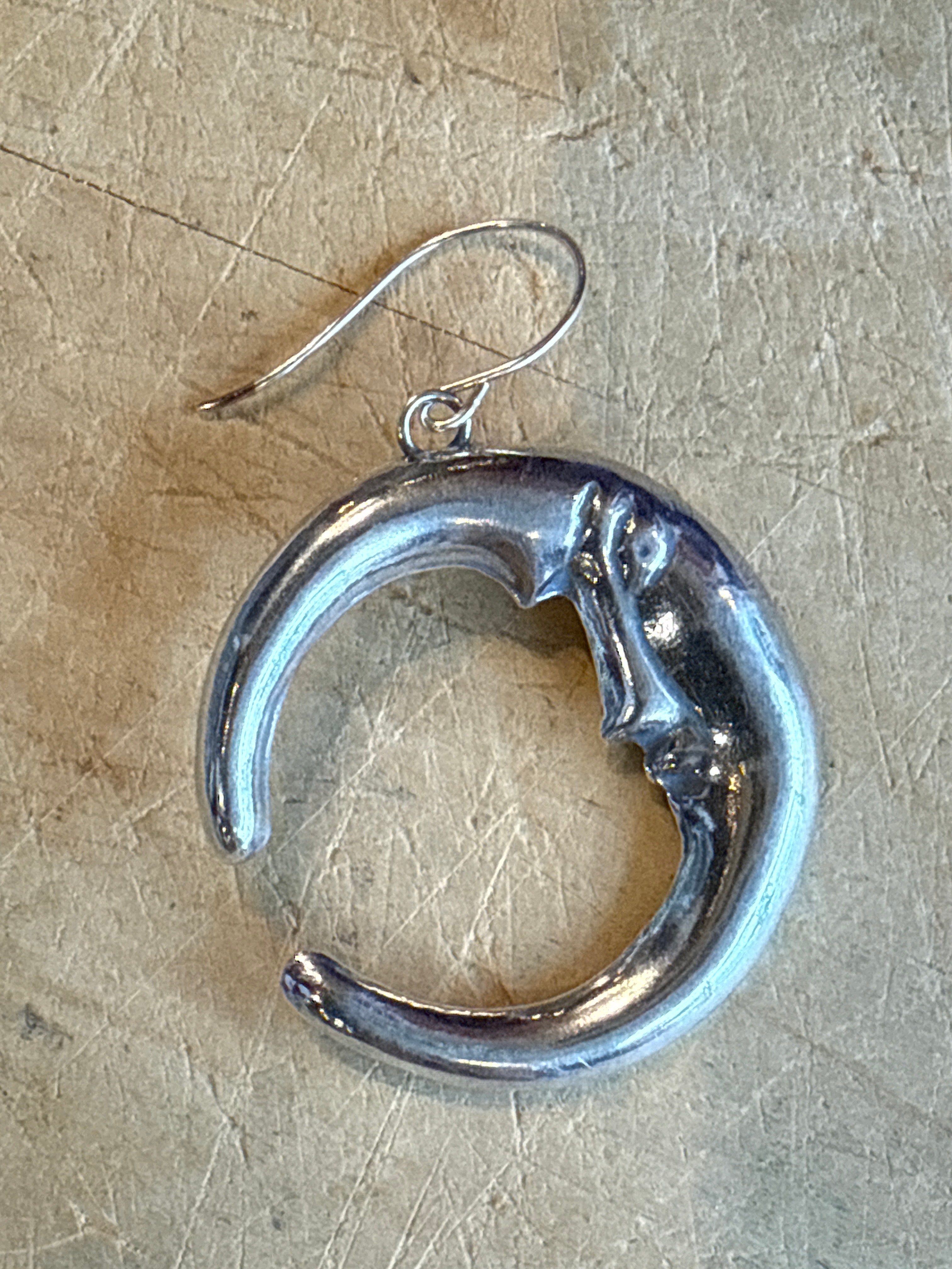 Silver Half Moon Earring
