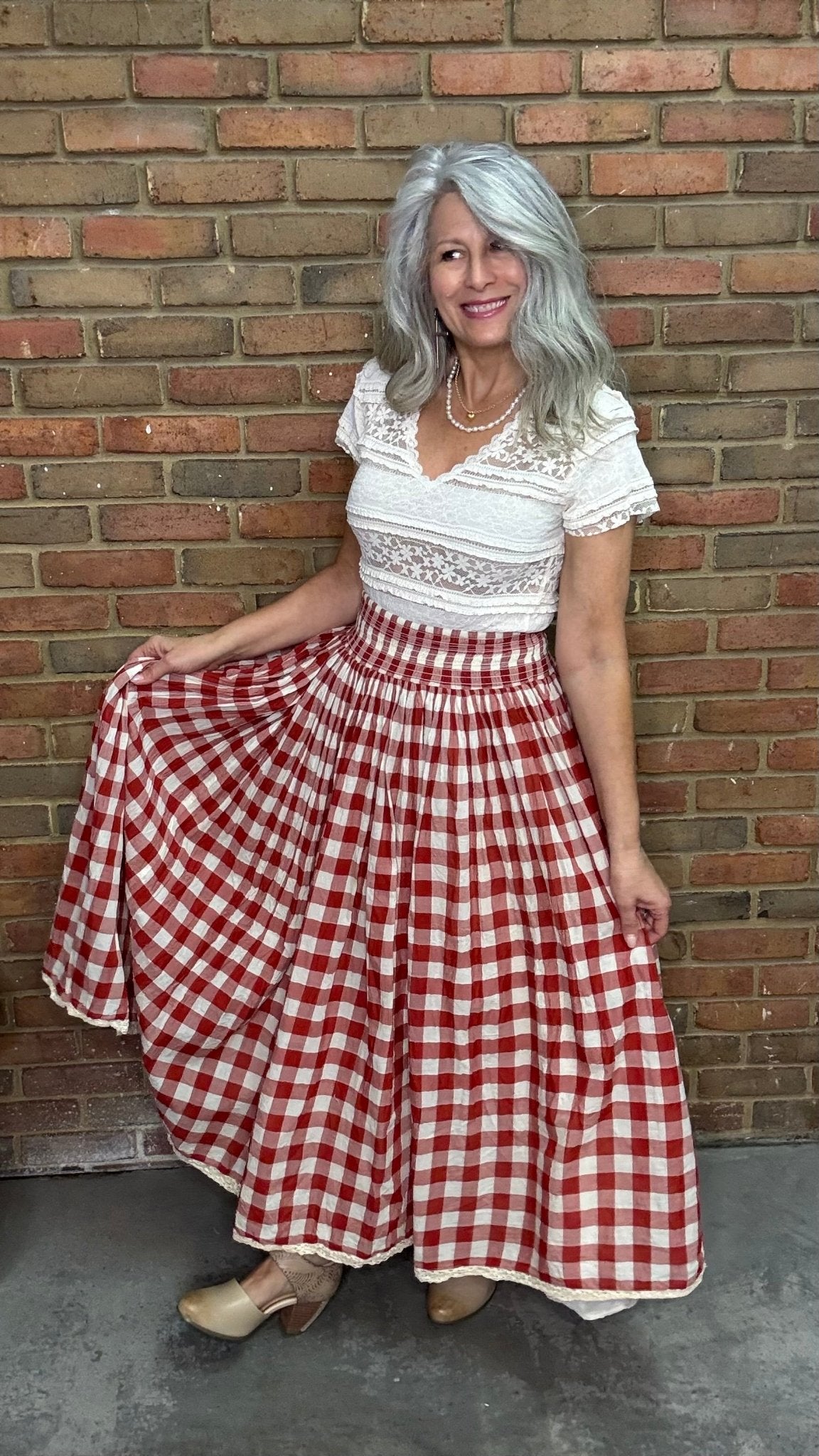 Red Plaid Skirt - Vintage Vault Boutique