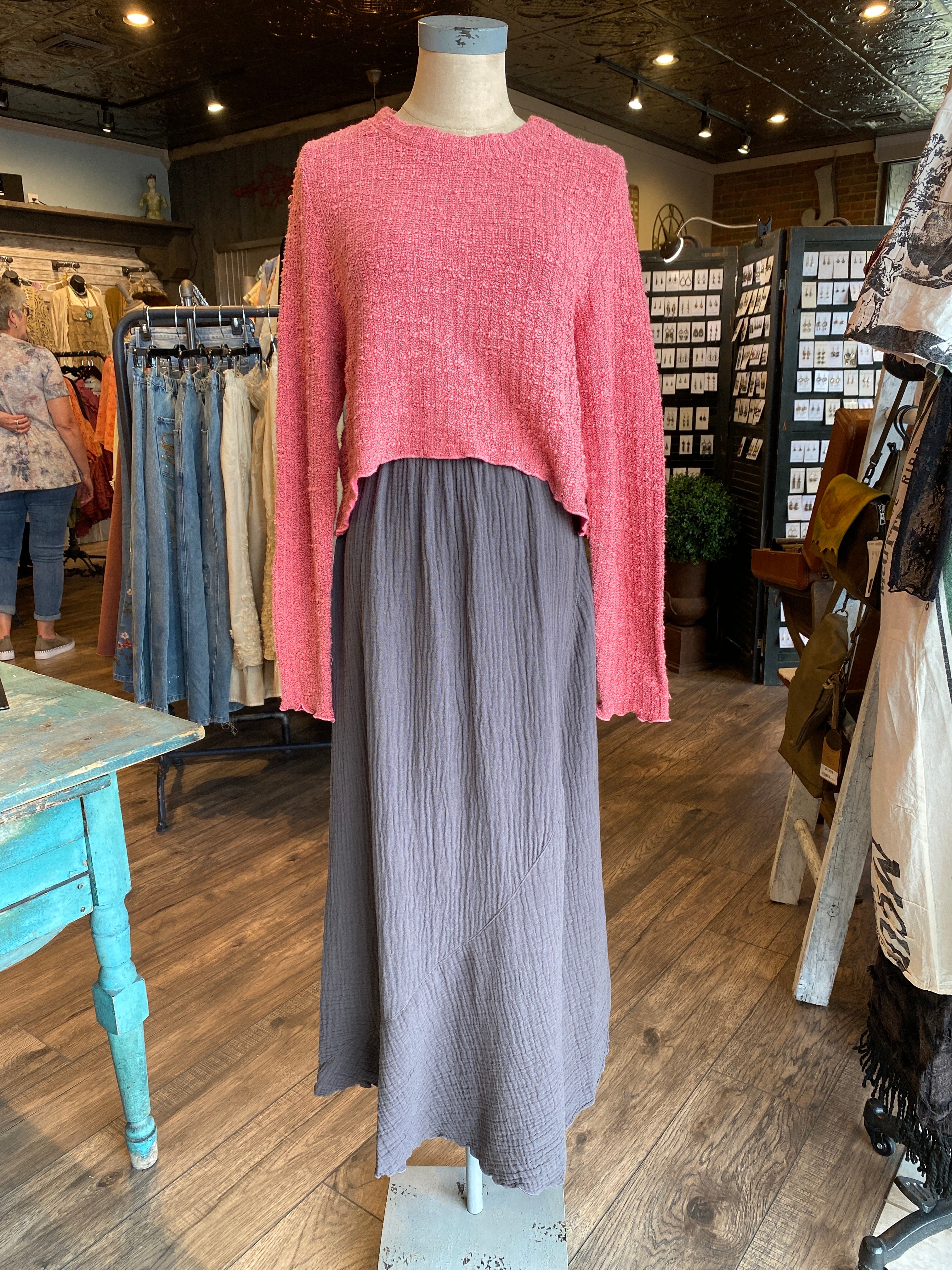 Cotton Gauze Straight Skirt