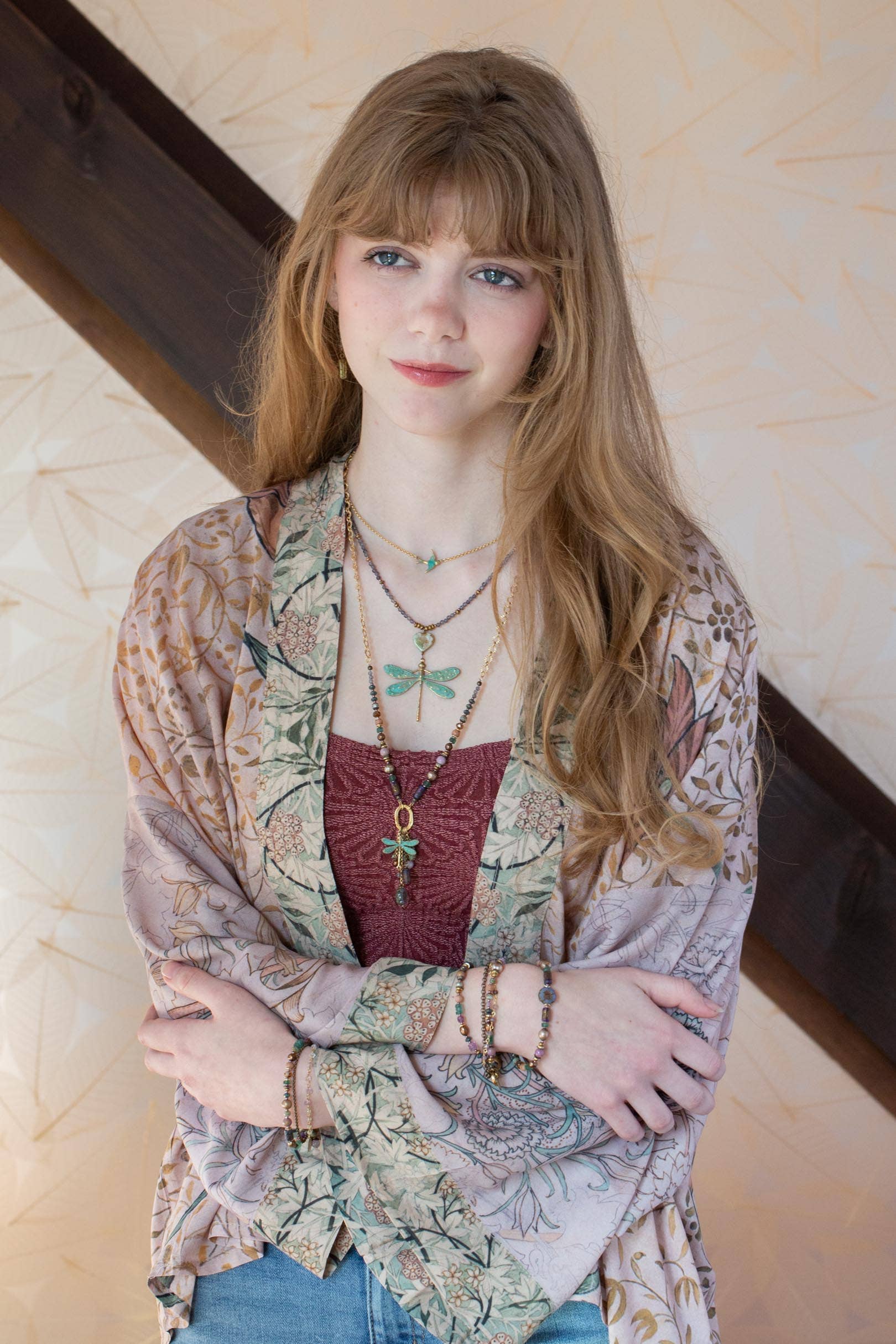 Folklore Dragonfly Statement Necklace N002 - Vintage Vault Boutique