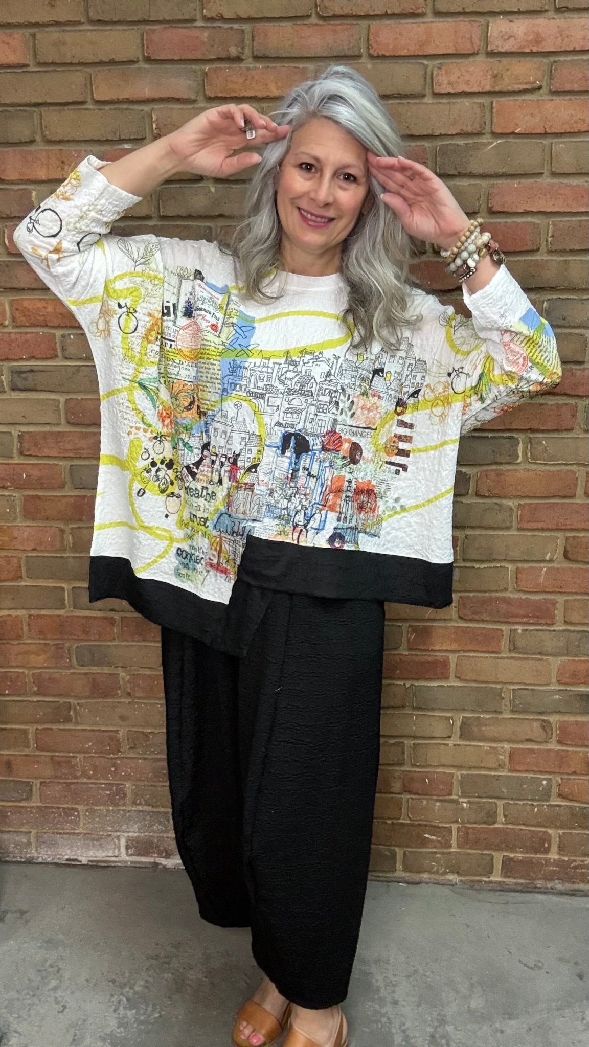 City of Change Waffle Pull Over Top - Vintage Vault Boutique