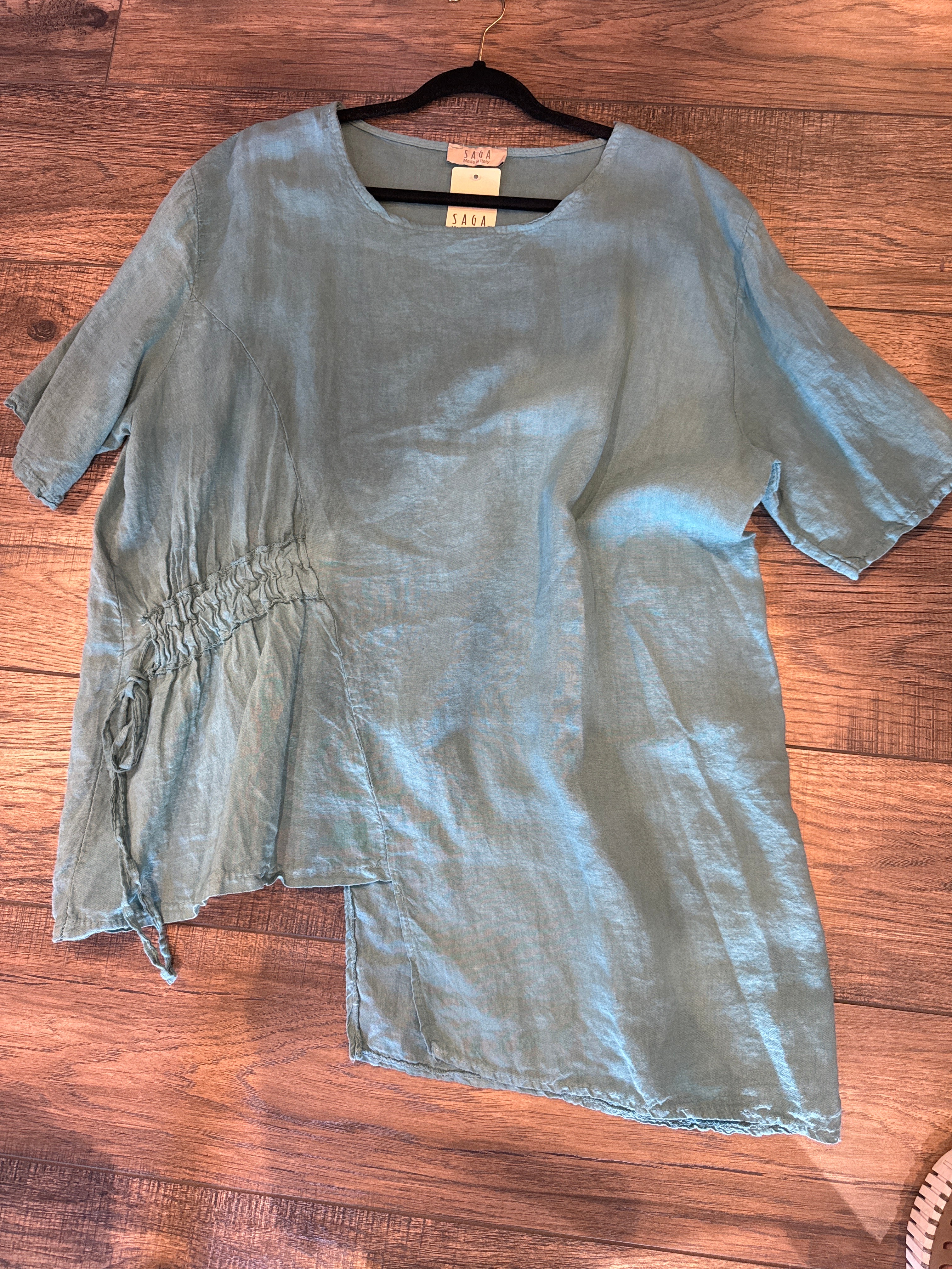 Rusched Uneven Hem Top
