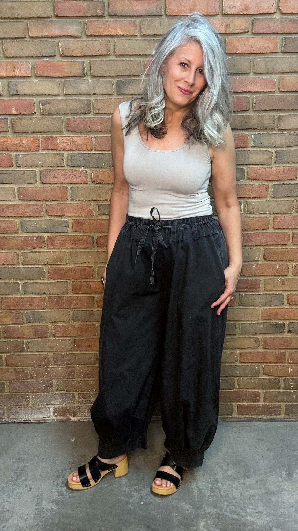 Ash Black Pull On Pant - Vintage Vault Boutique