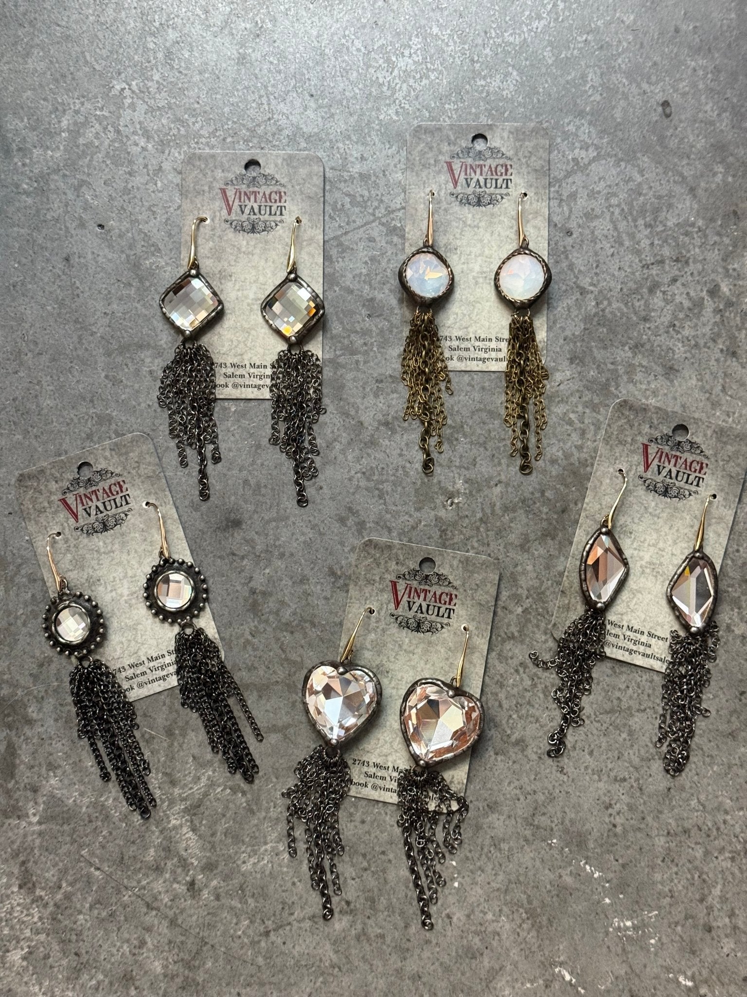 Crystal Tassel Earring - Vintage Vault Boutique