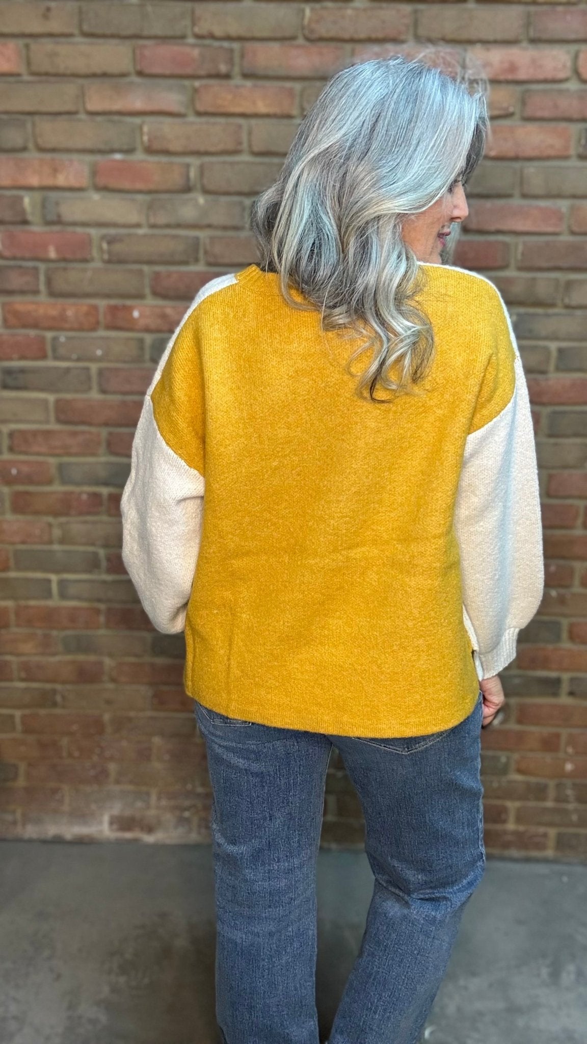 Golden Smiley Face Sweater - Vintage Vault Boutique
