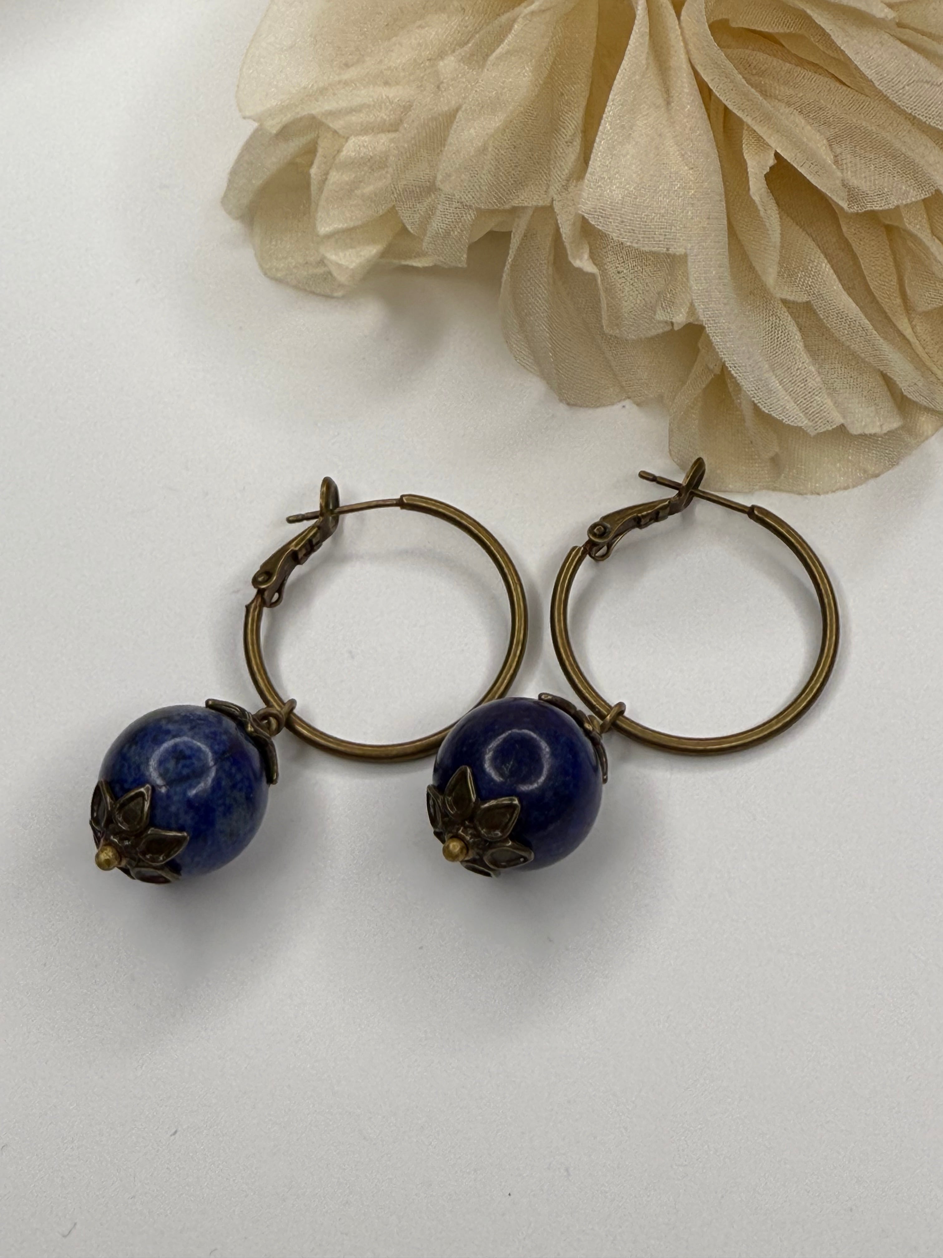 Blue Stone Drop Earring