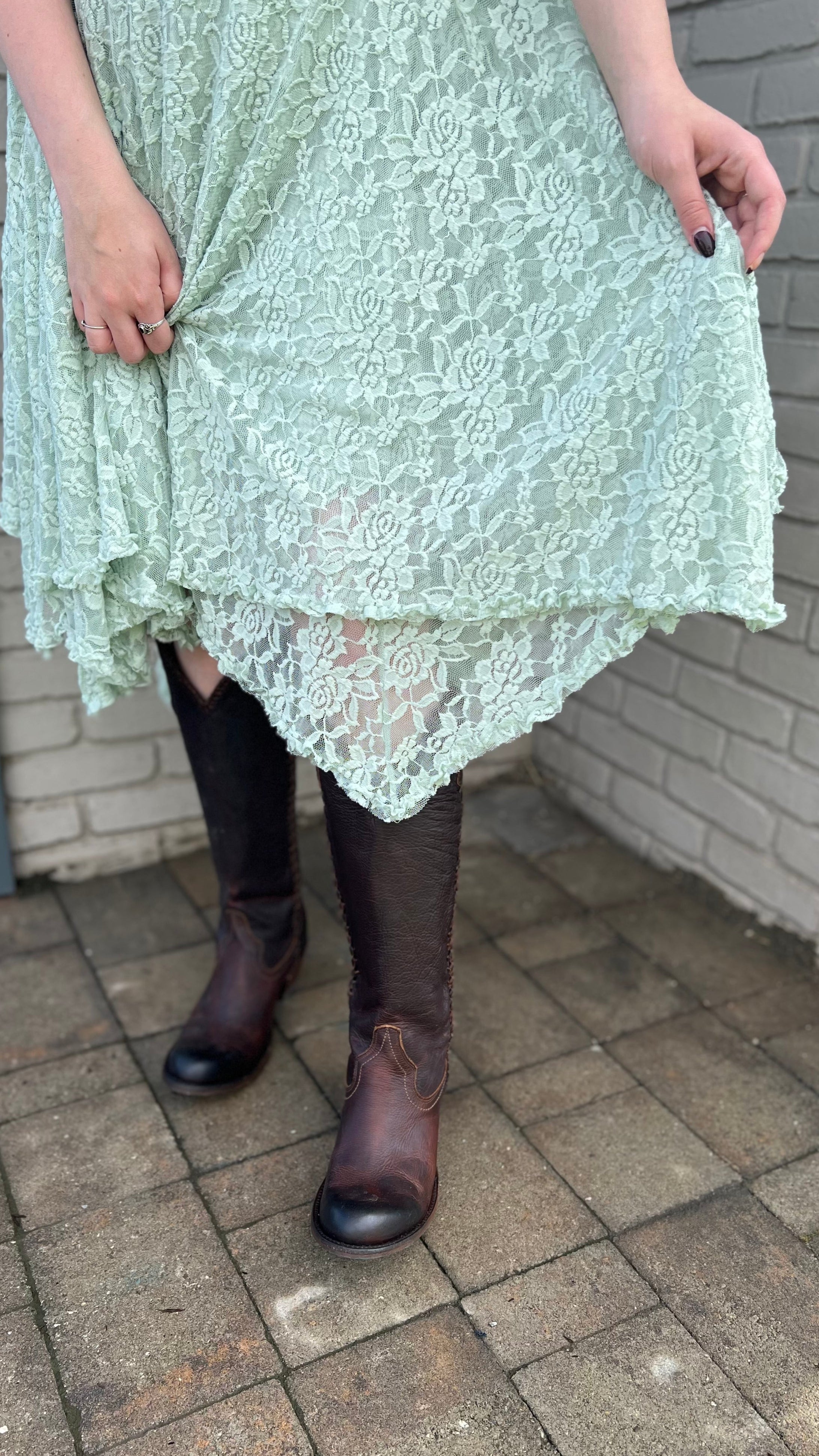 All Lace Mint Dress