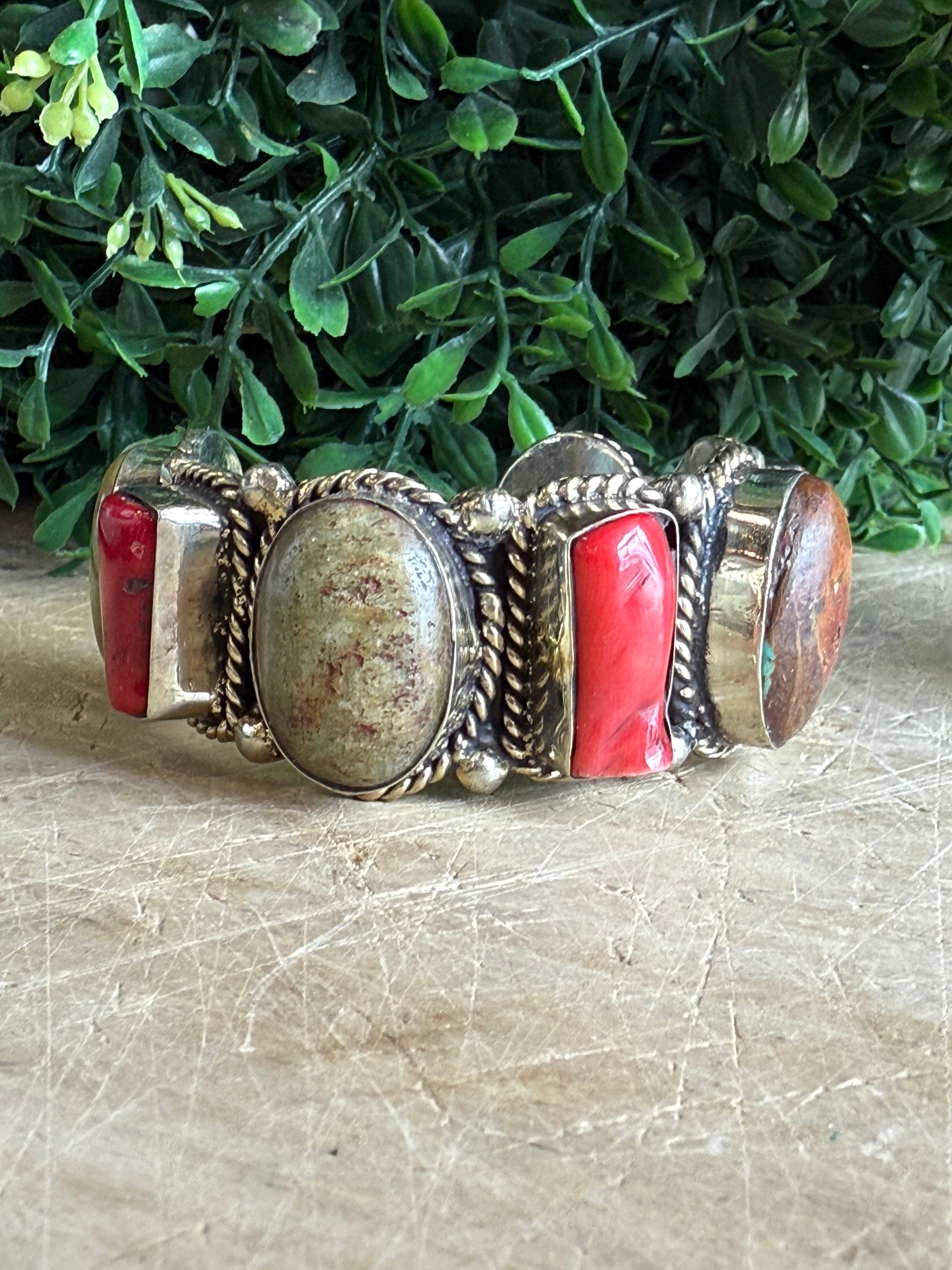 Medium Mixed Stone Cuff