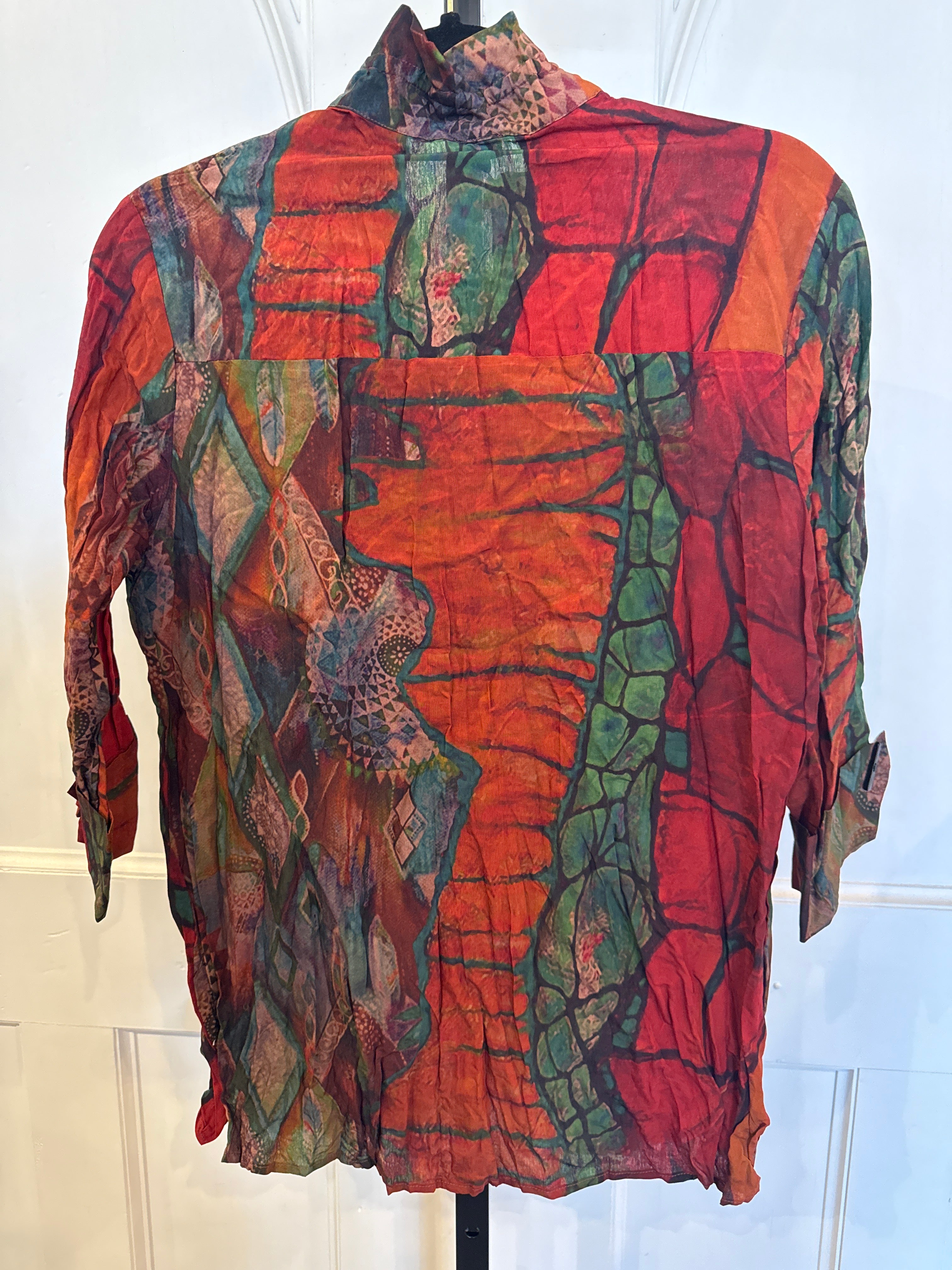 Crushed Print Button Down