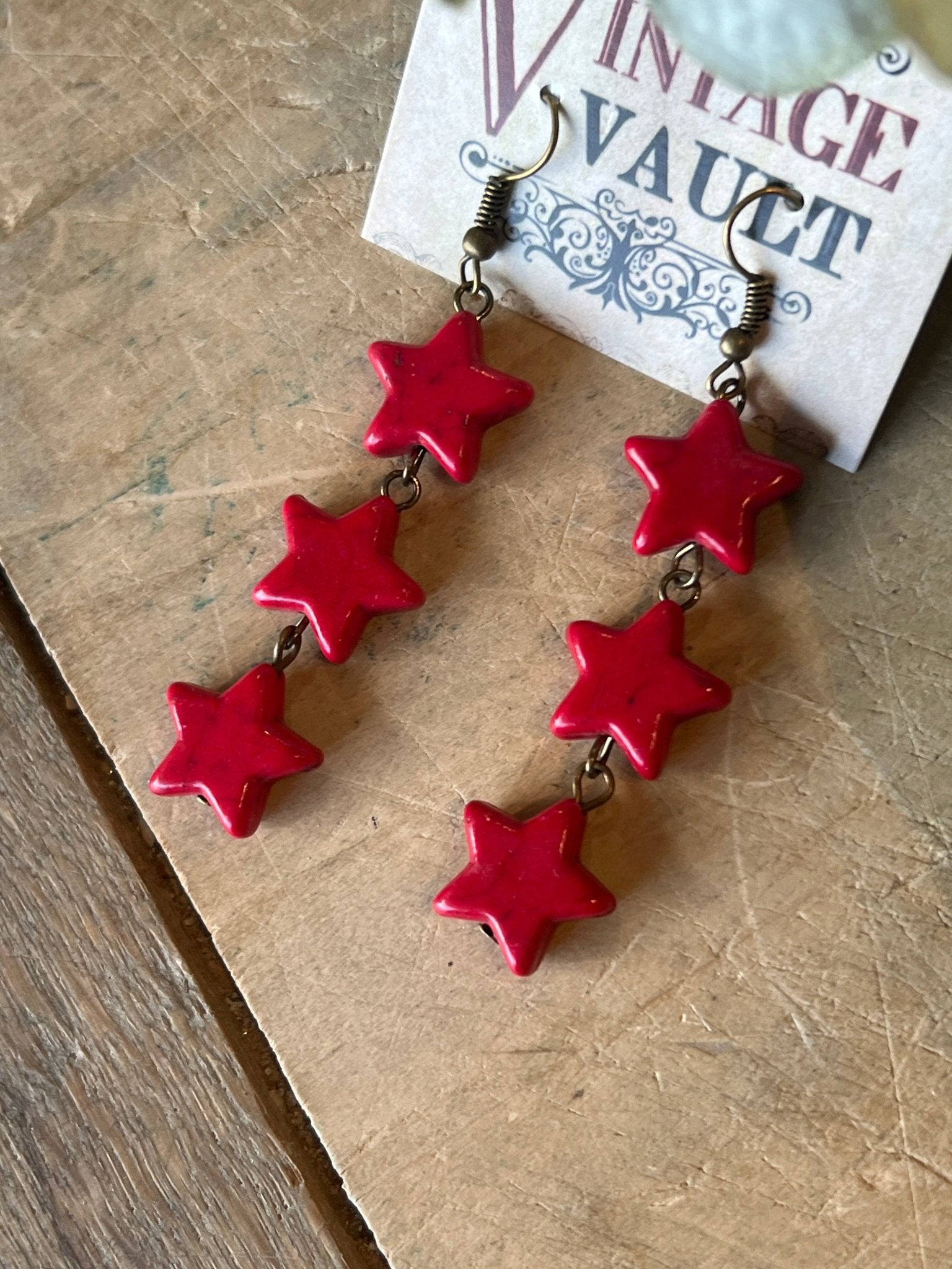 Star Drop Earrings - Vintage Vault Boutique