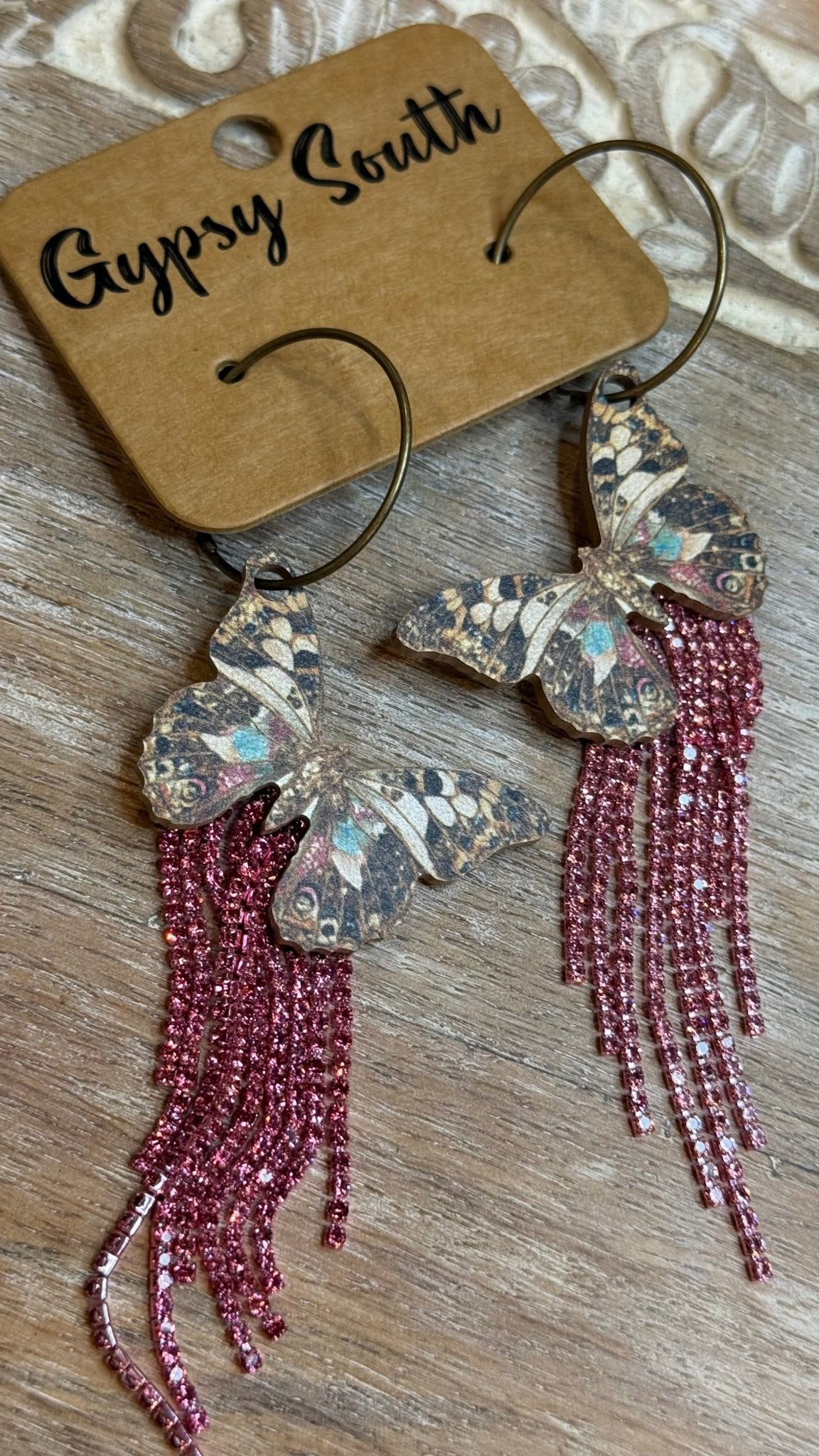 Butterfly Bling Earring - Vintage Vault Boutique
