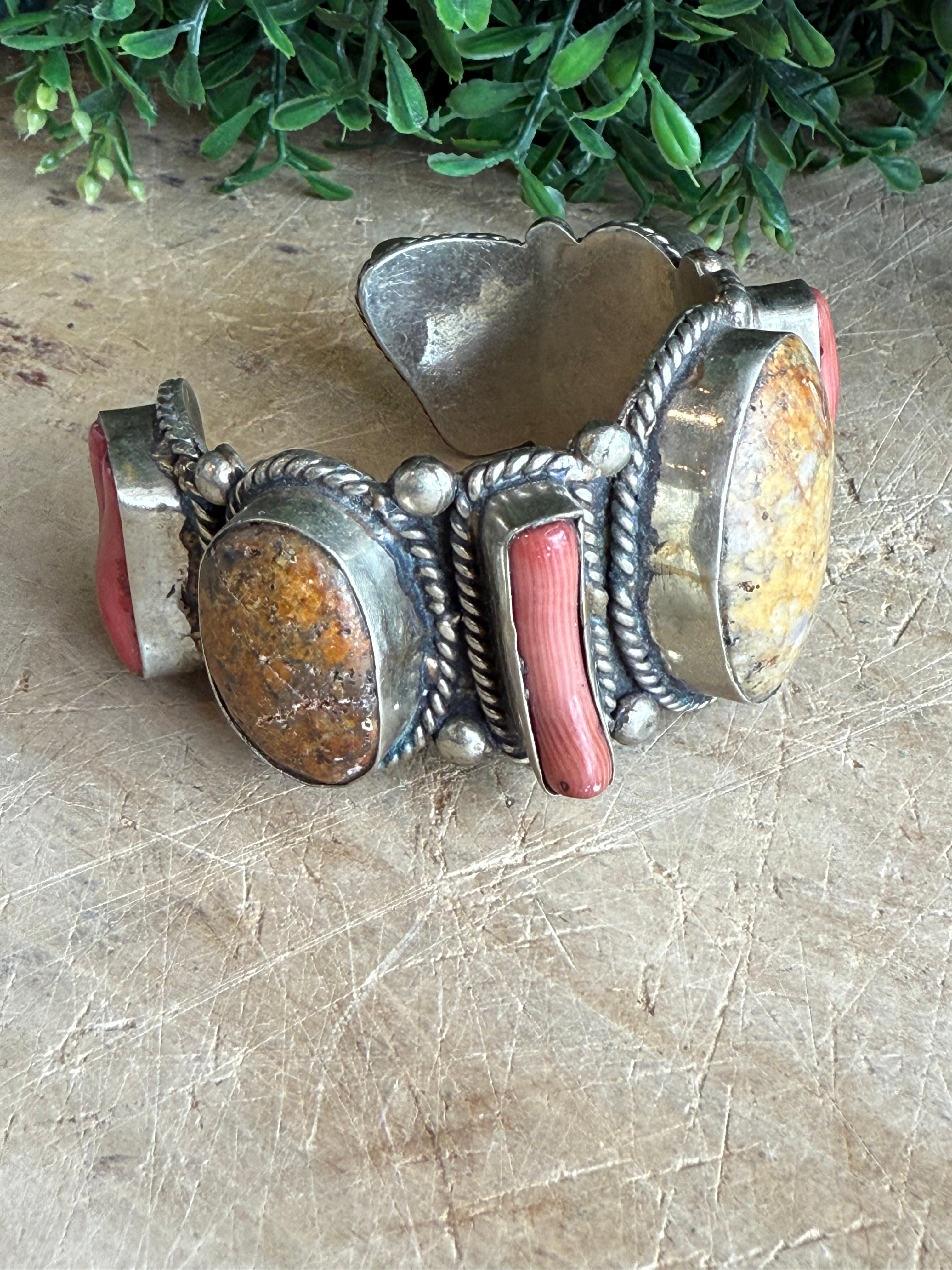Large Mixed Stone Cuff