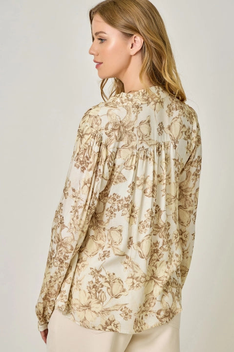 Printed Peasant Blouse