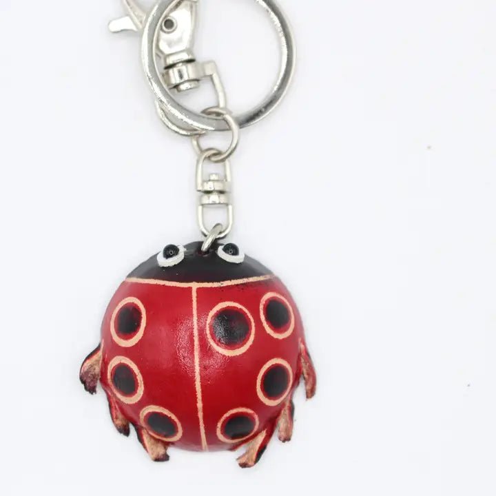 Leather Lady Bug Key Chain - Vintage Vault Boutique