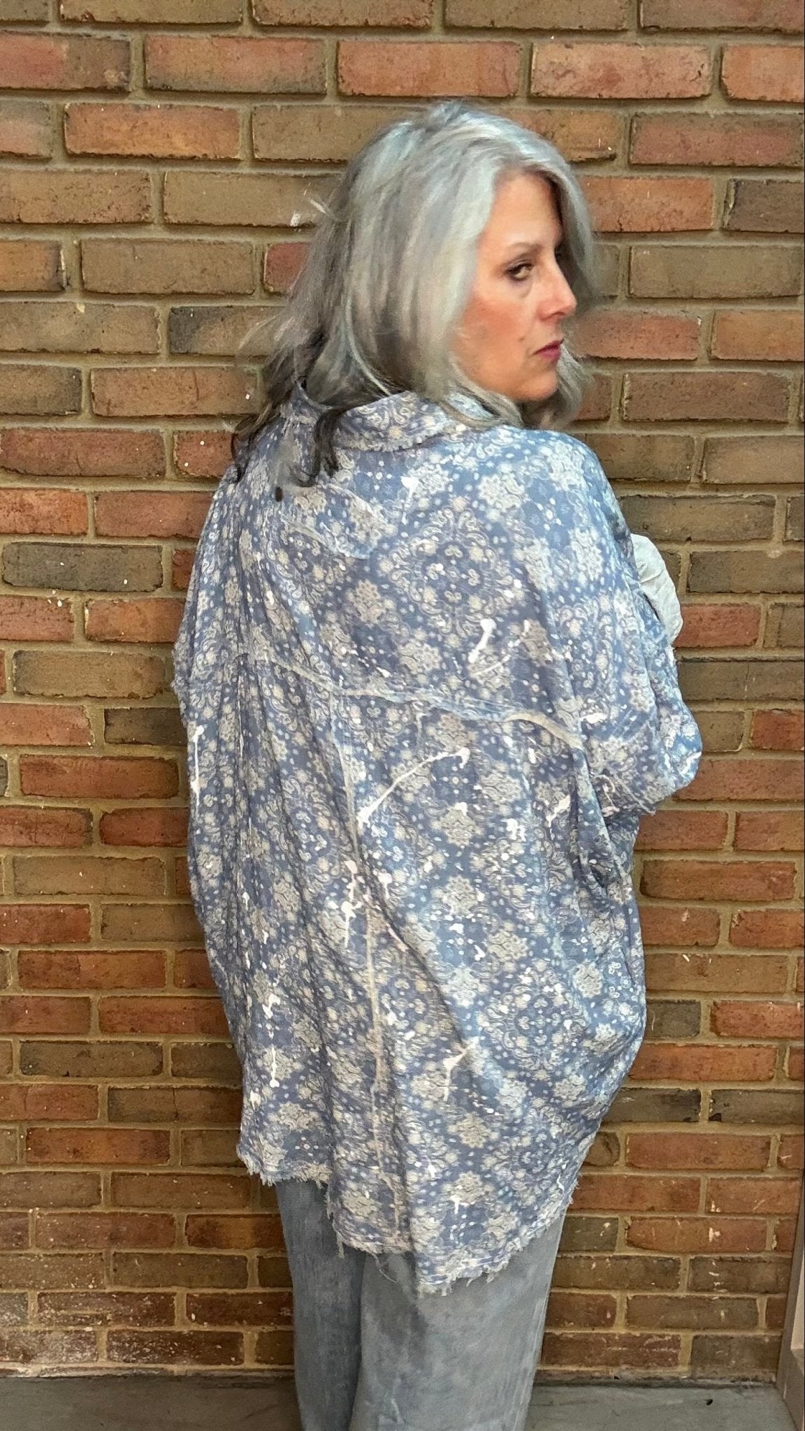 Paisley Printed Button Down Shirt - Vintage Vault Boutique