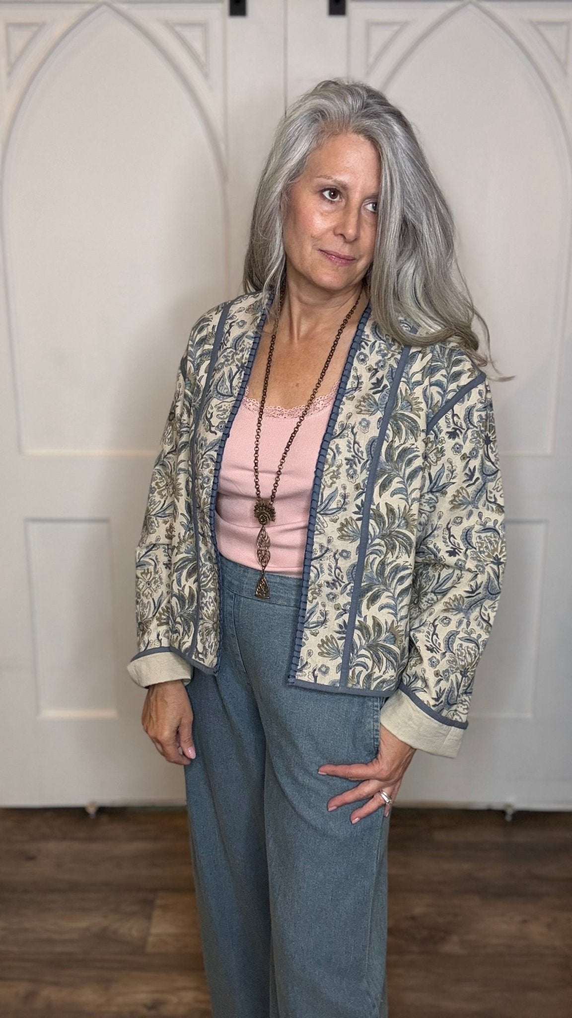 Quilted Kimono Jacket - Vintage Vault Boutique