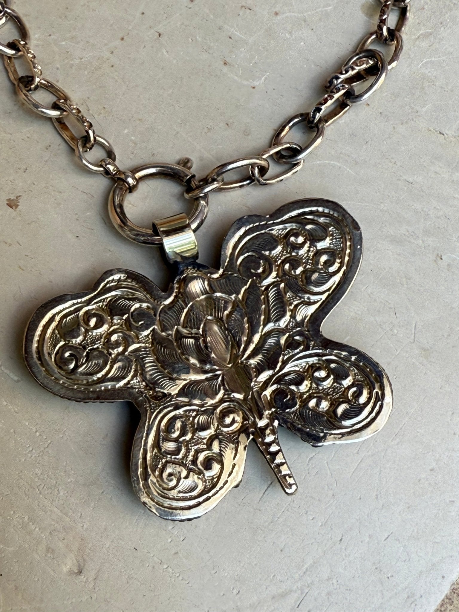 EKD Labradorite Butterfly Necklace - Vintage Vault Boutique