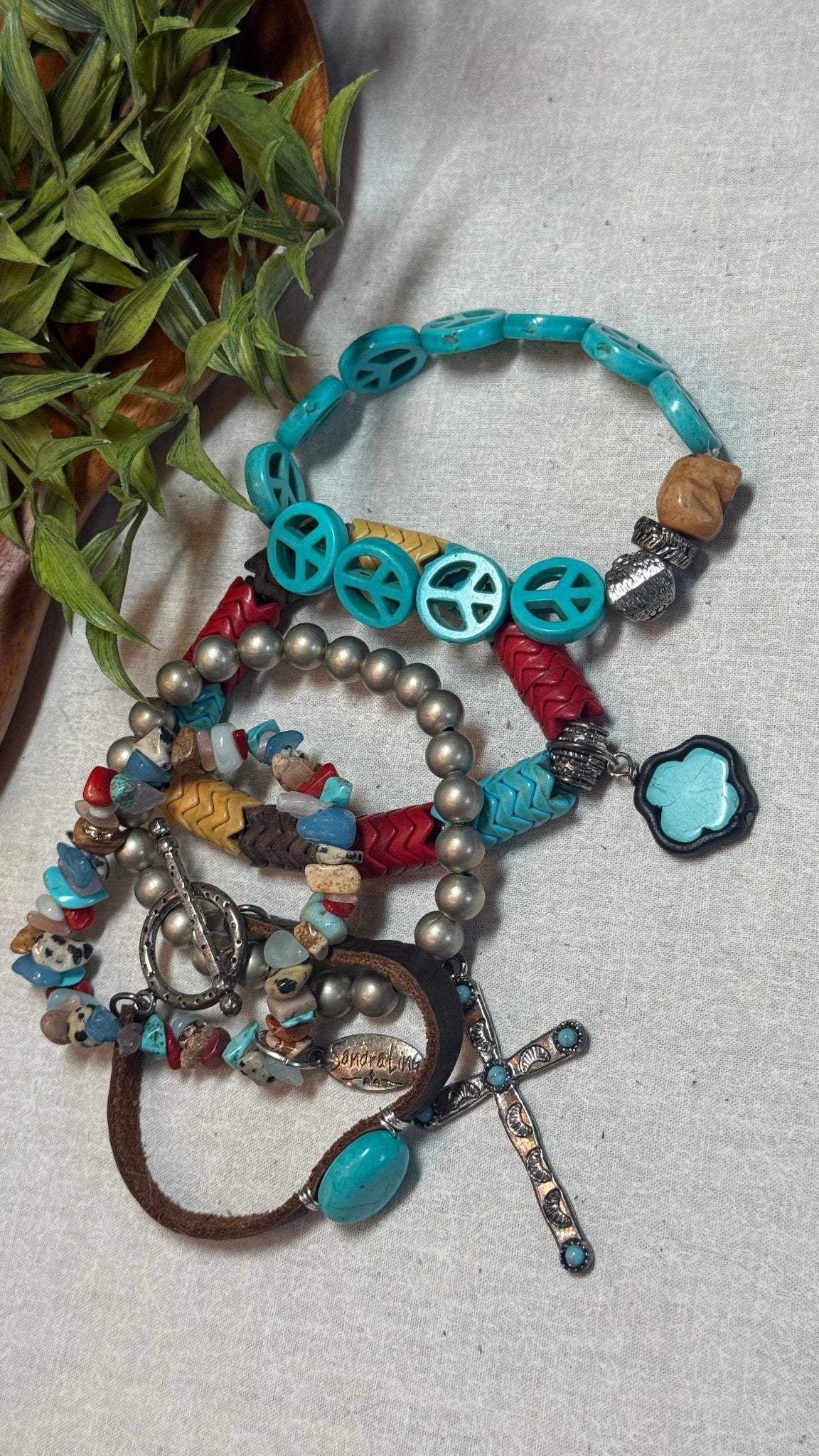 Peace, Love and Boho Bracelet - Vintage Vault Boutique