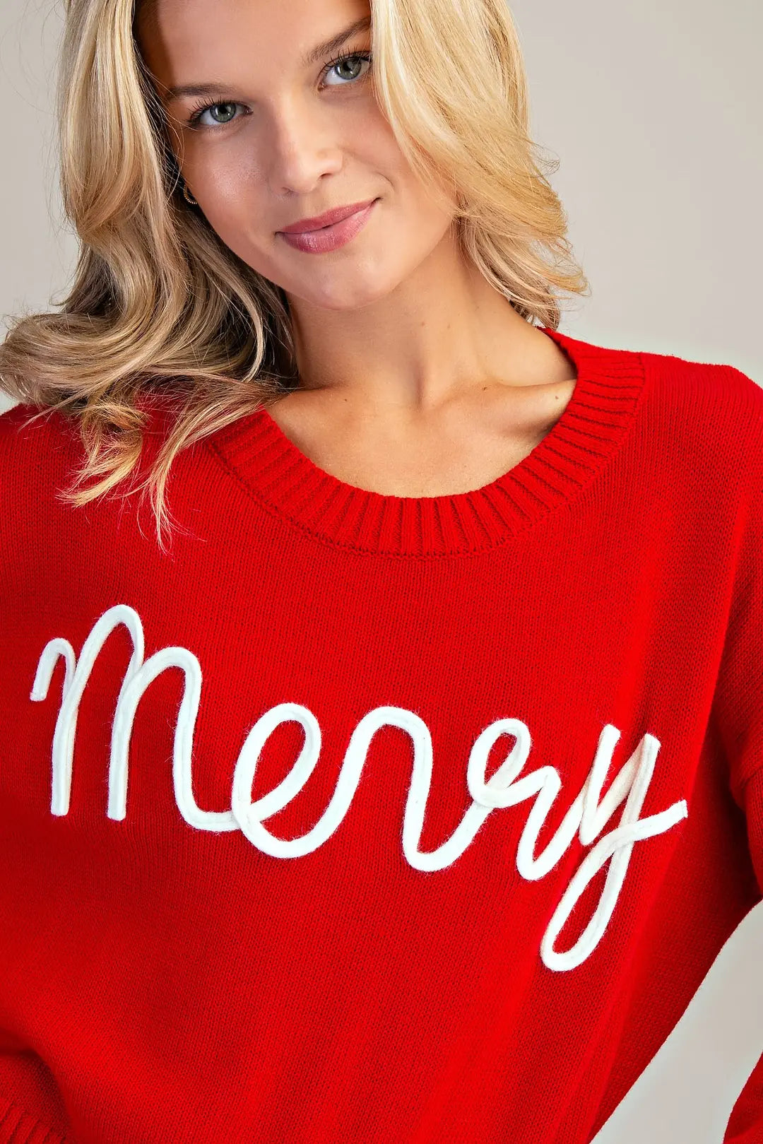 Merry Ribbed Hem Knit Sweater