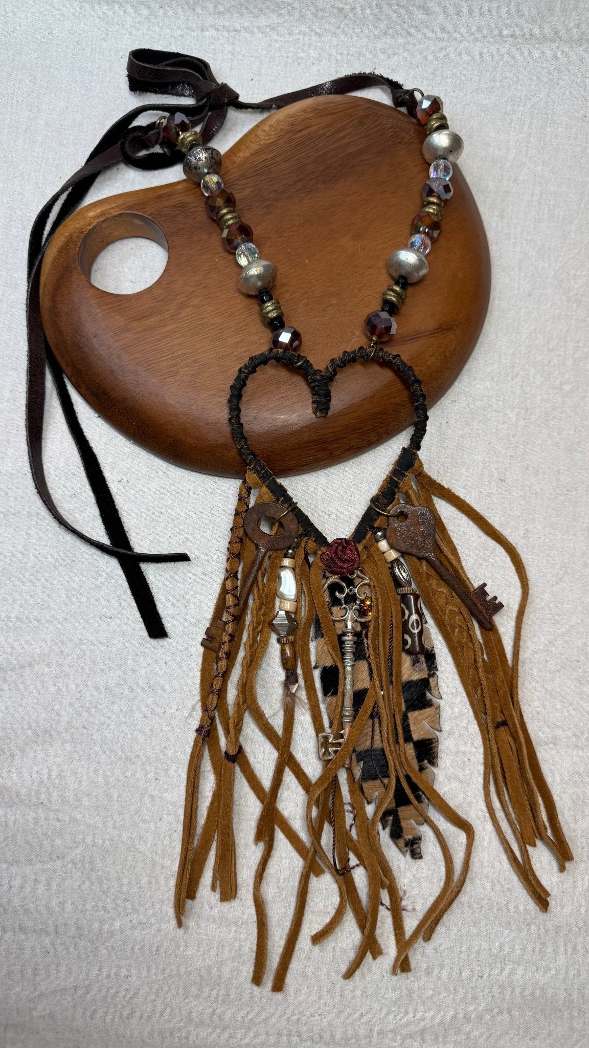 Open Heart Leather Necklace - Vintage Vault Boutique