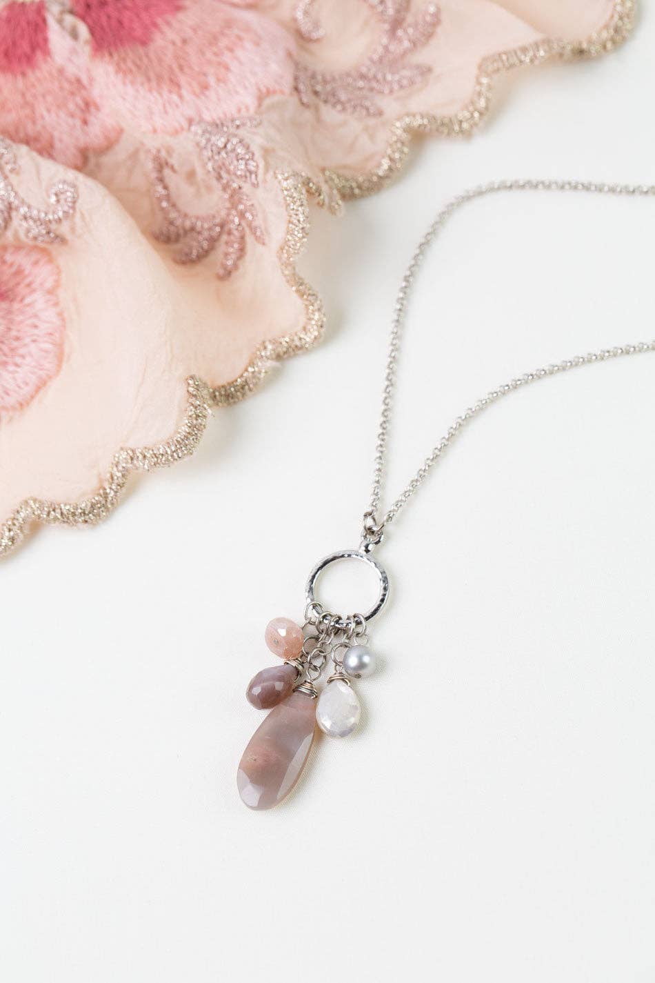 Blush Cluster Necklaces N060 - Vintage Vault Boutique