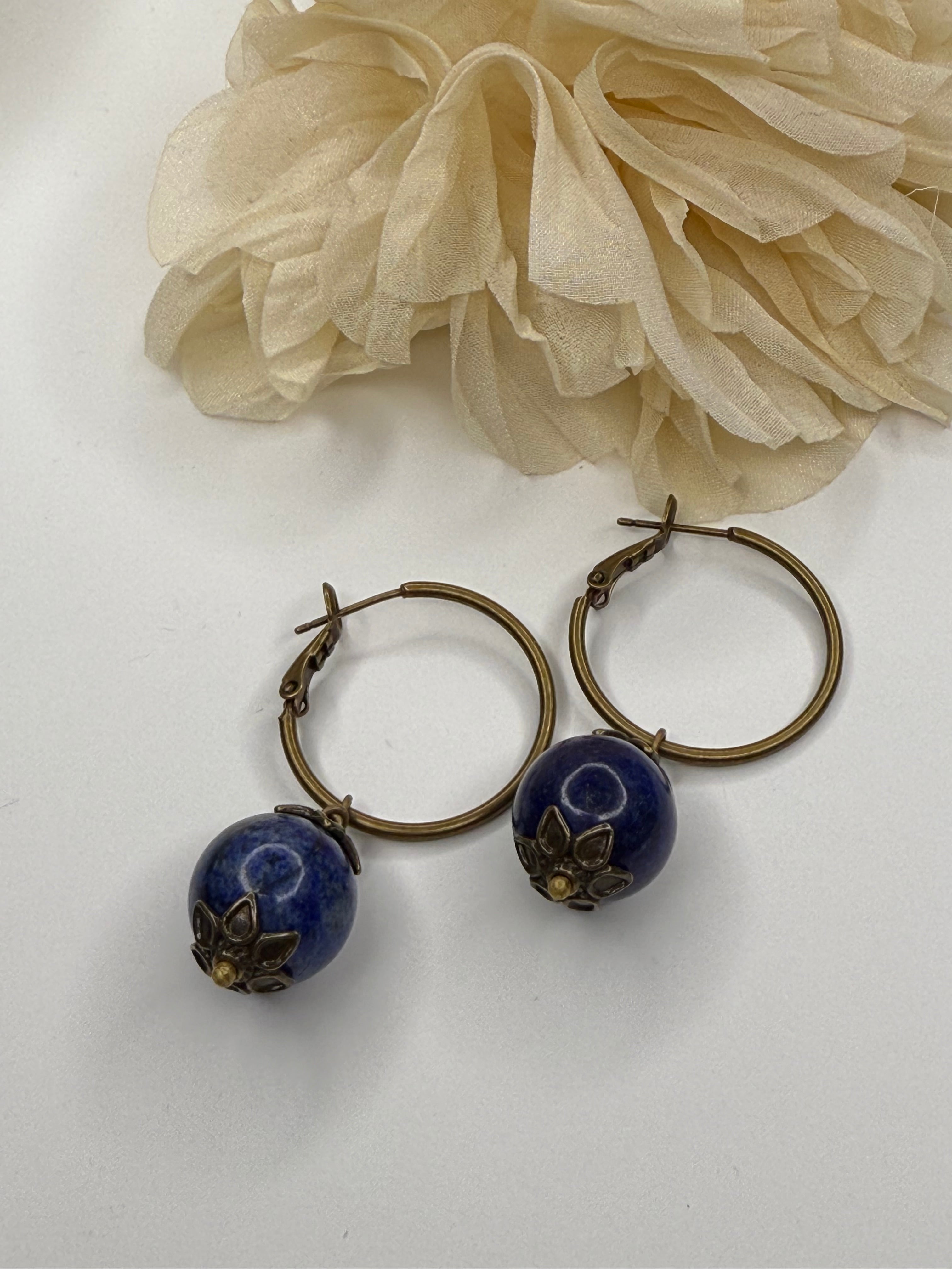 Blue Stone Drop Earring