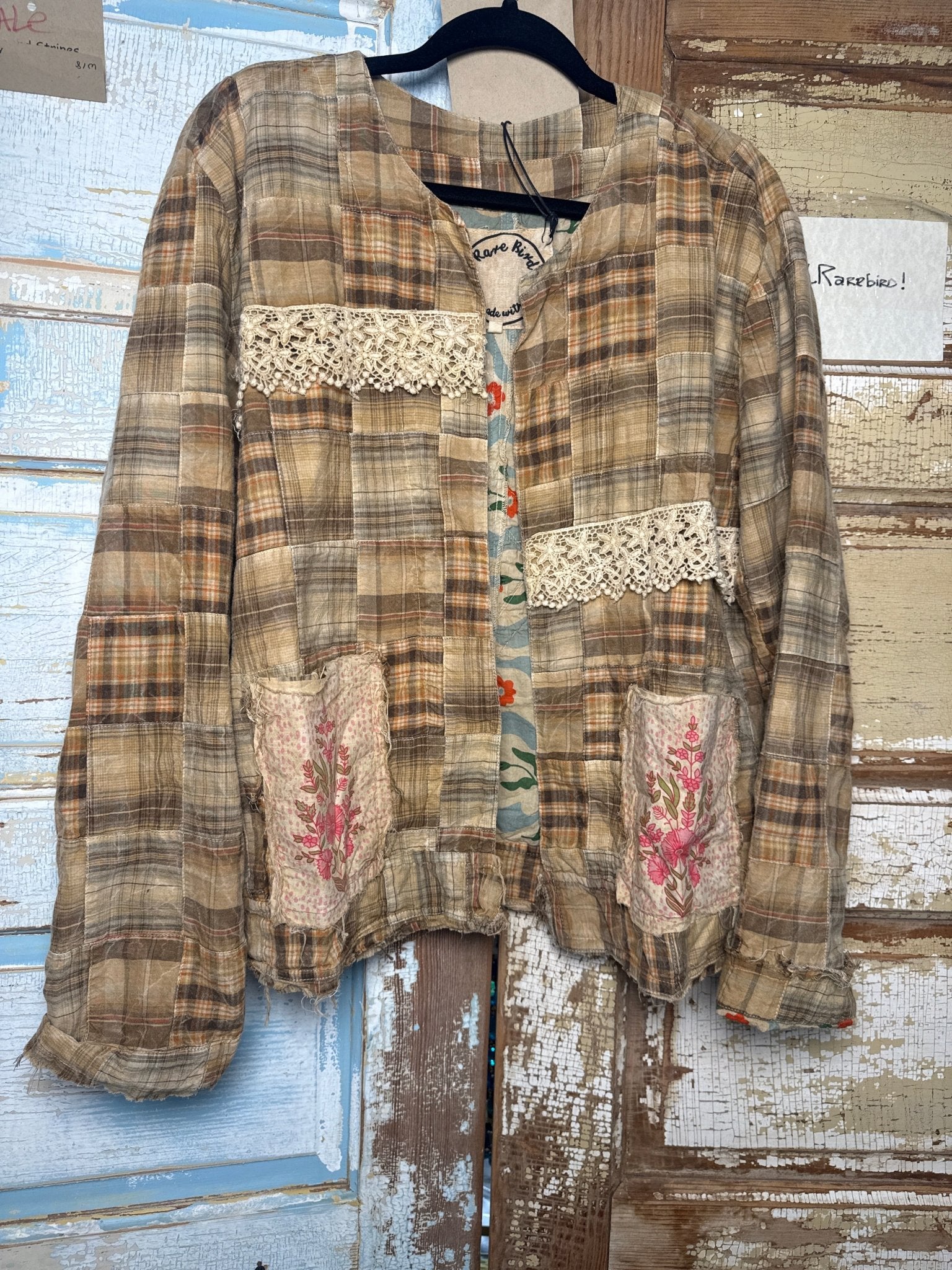 Honey Beige Floral Jacket - Vintage Vault Boutique