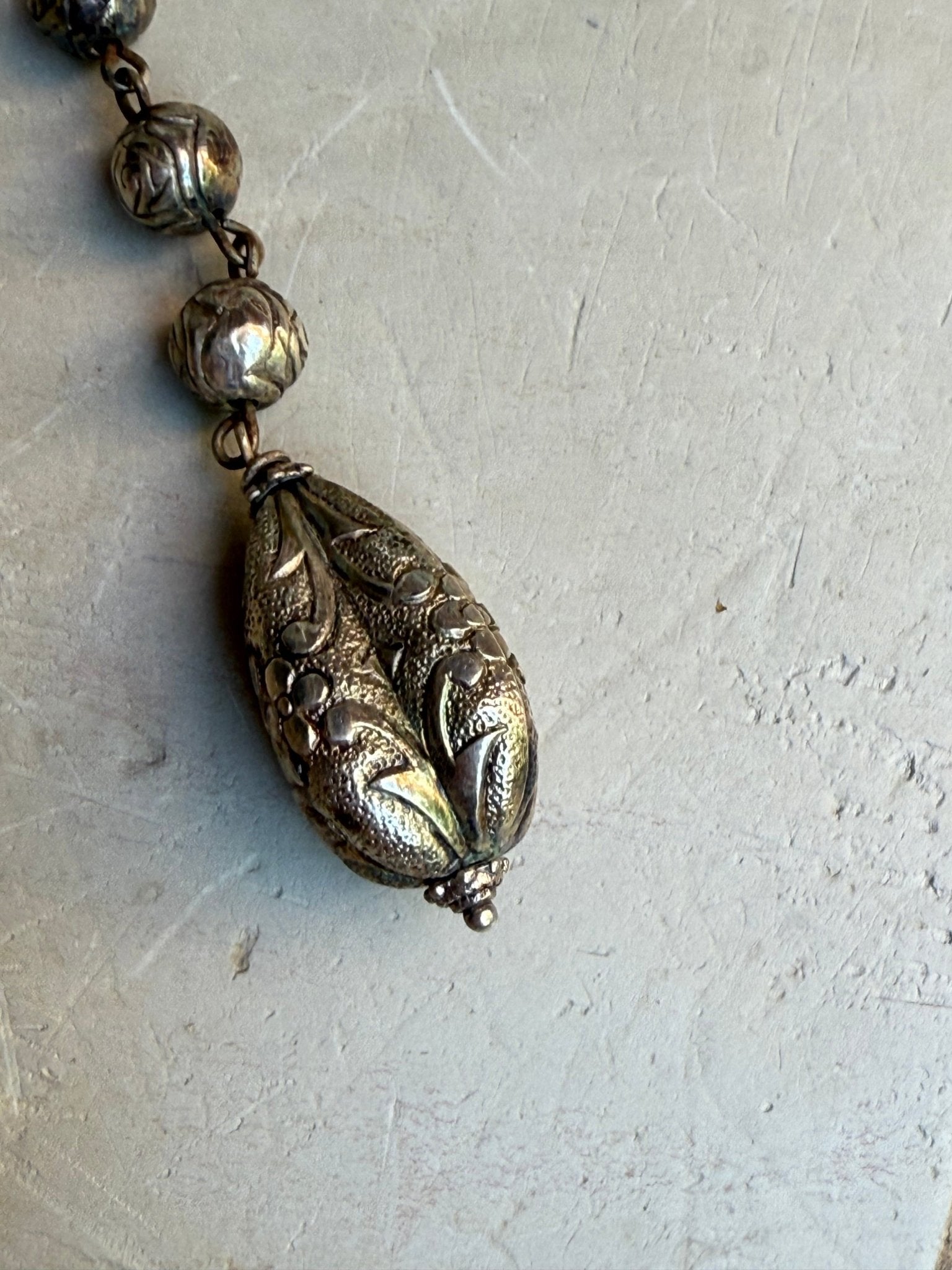 EKD Silver Drop Necklace - Vintage Vault Boutique