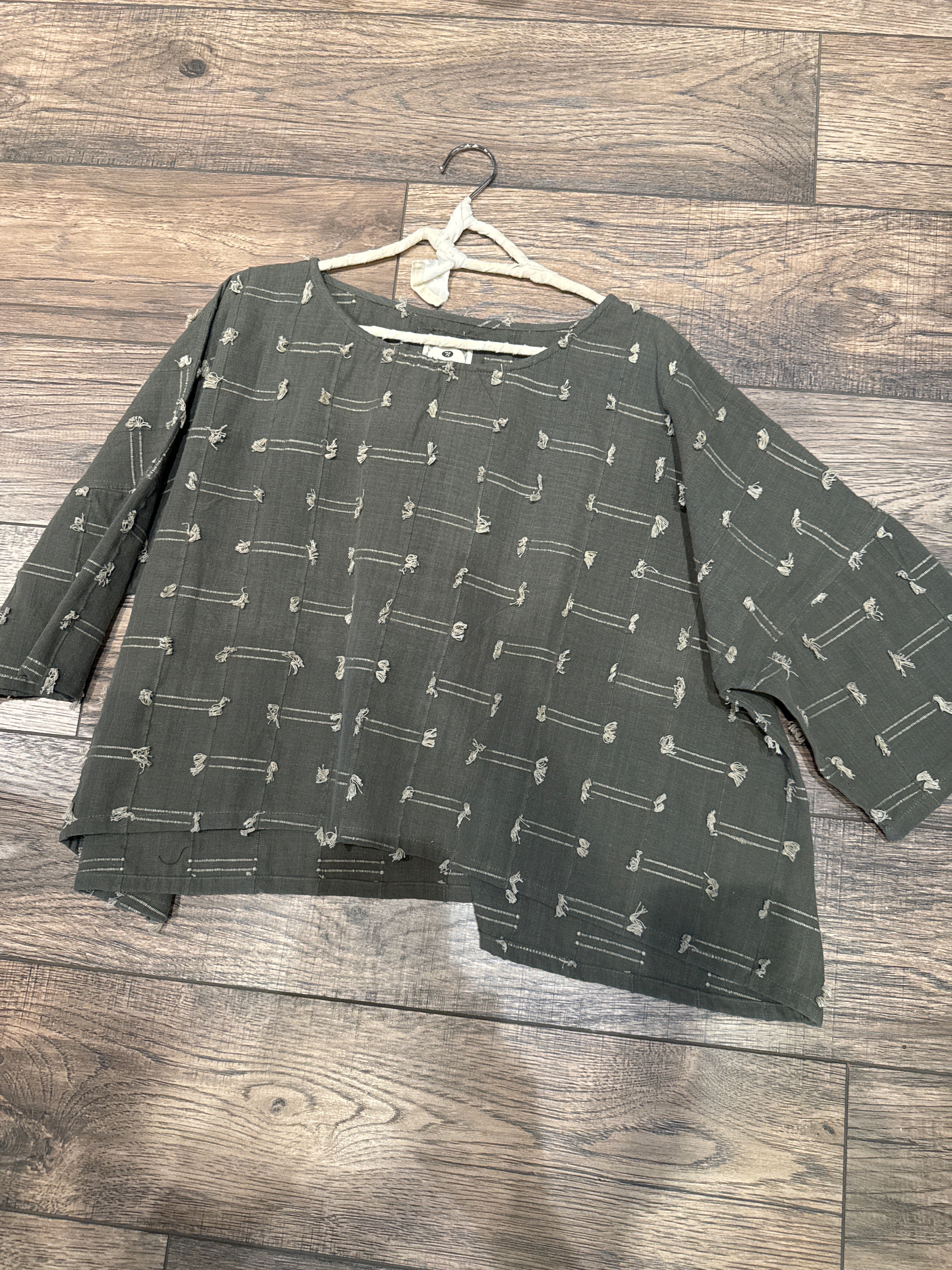 Cotton Handloom Top O/S GRCR
