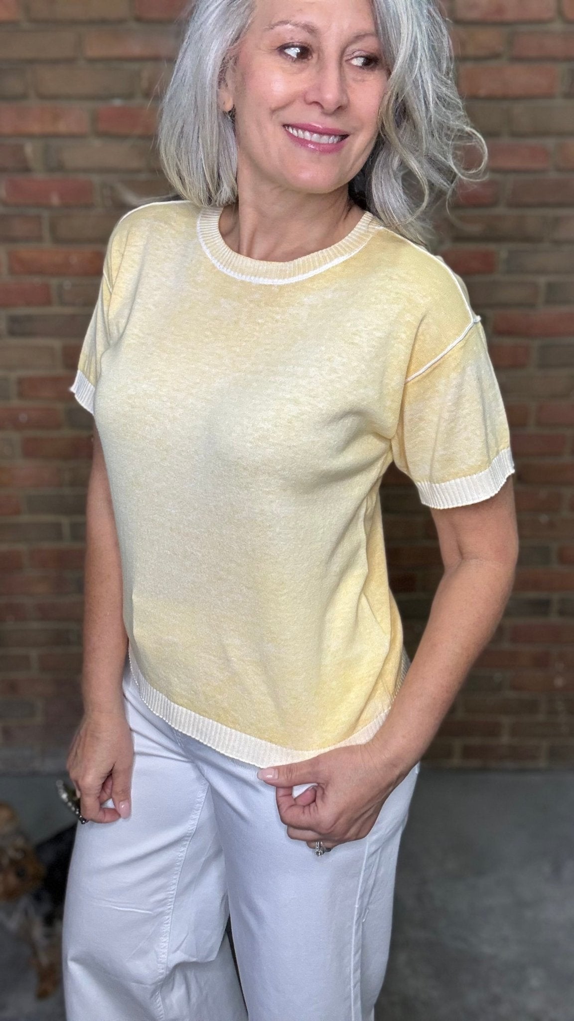 Sunshine Short Sleeve Sweater - Vintage Vault Boutique