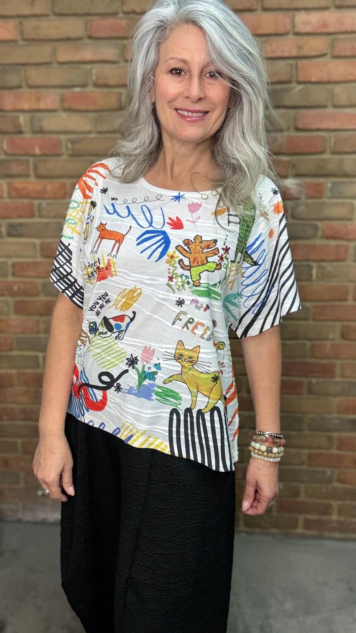 Freedom Park Round Neck Top - Vintage Vault Boutique