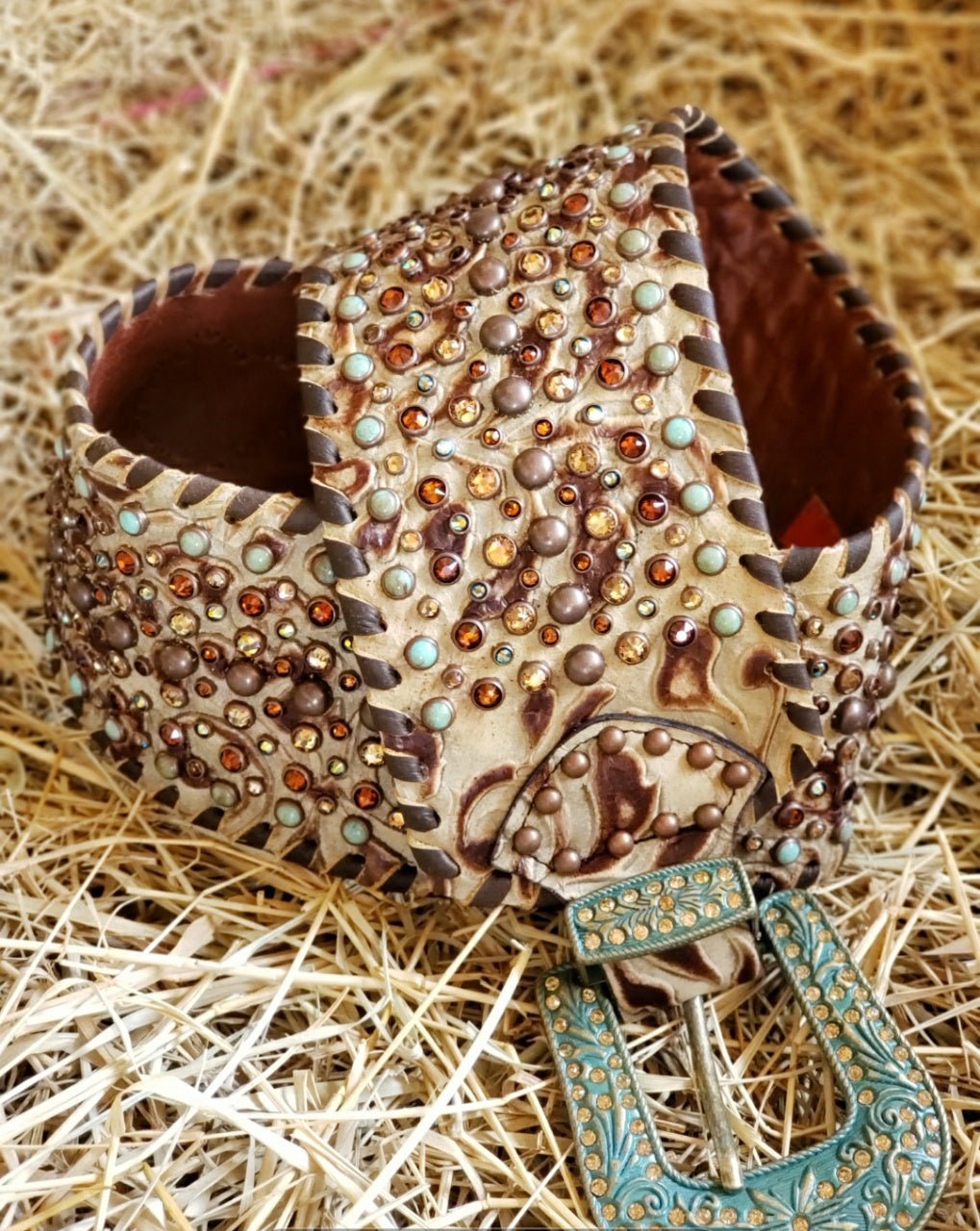 KurtMen All Out Crystal Bronze Belt - Vintage Vault Boutique