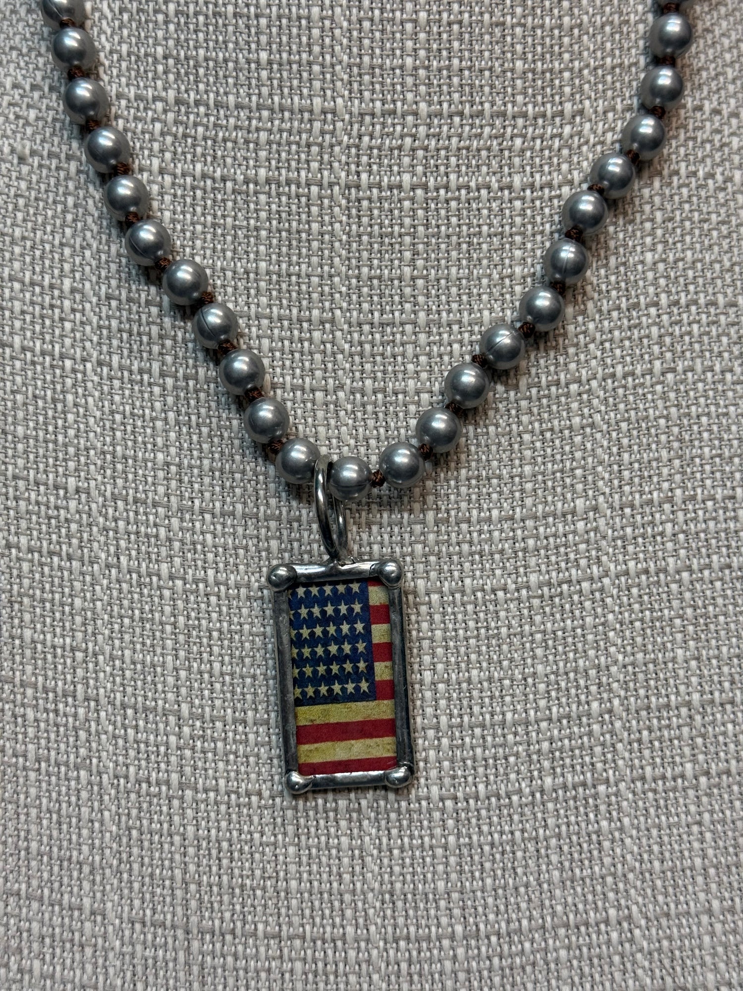 Flag on Desert Pearl Necklace