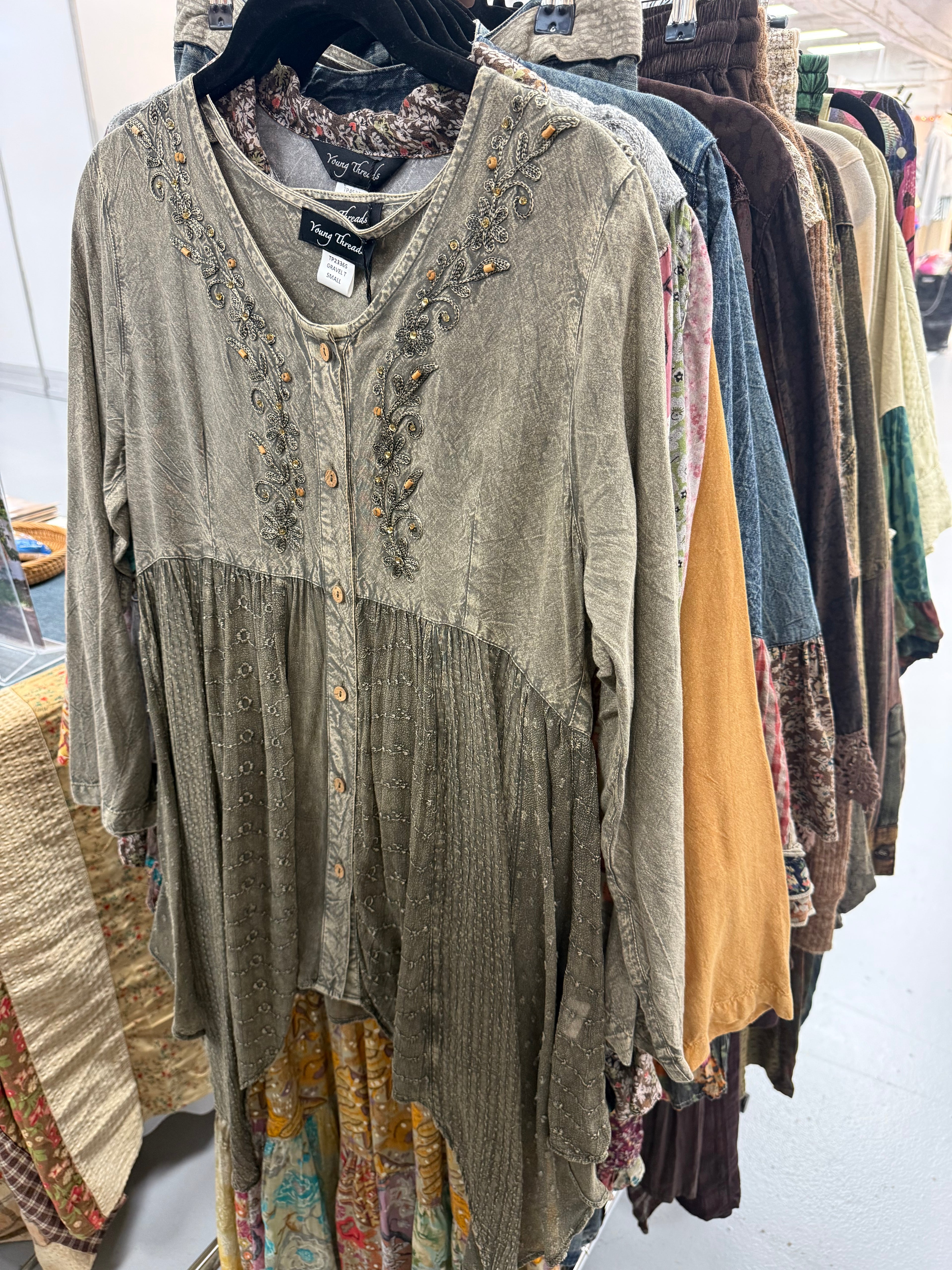 Gravel Stonewash V-Neck Top