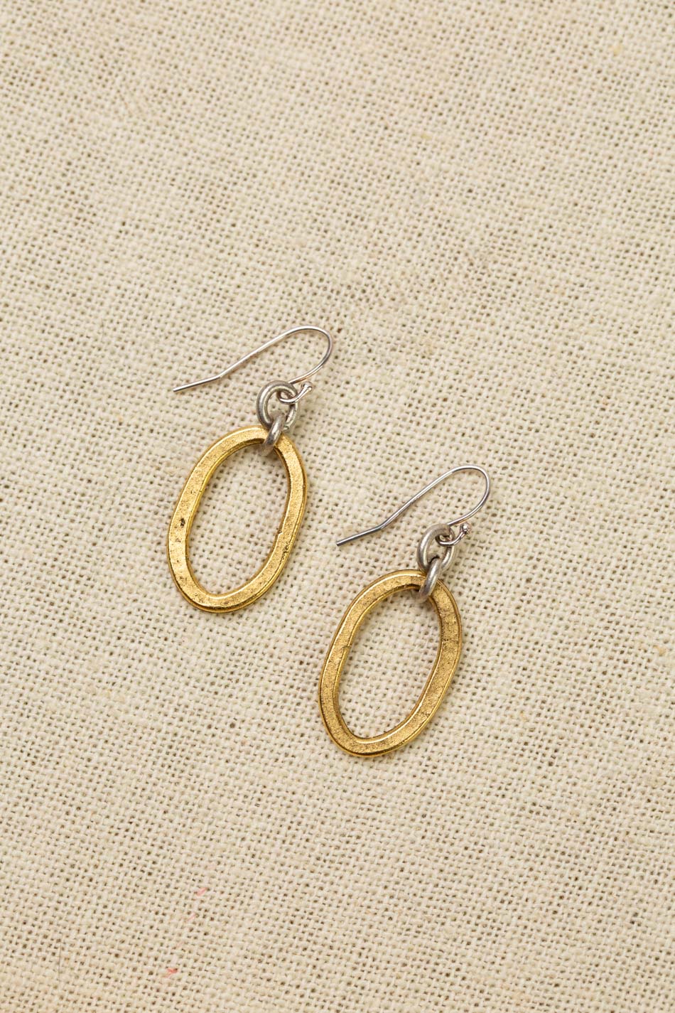 Aspire Gold Plated Brass Oval Earrings E013