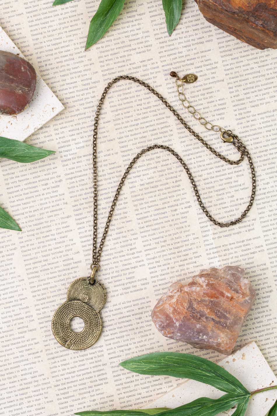 Atlas 19.5-21.5" Antique Brass Pendant Statement Necklace