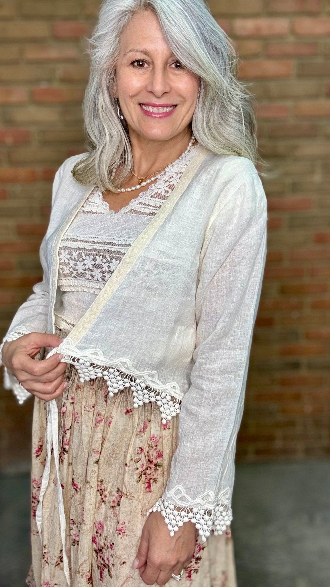 Cotton and Crochet Lace Topper - Vintage Vault Boutique