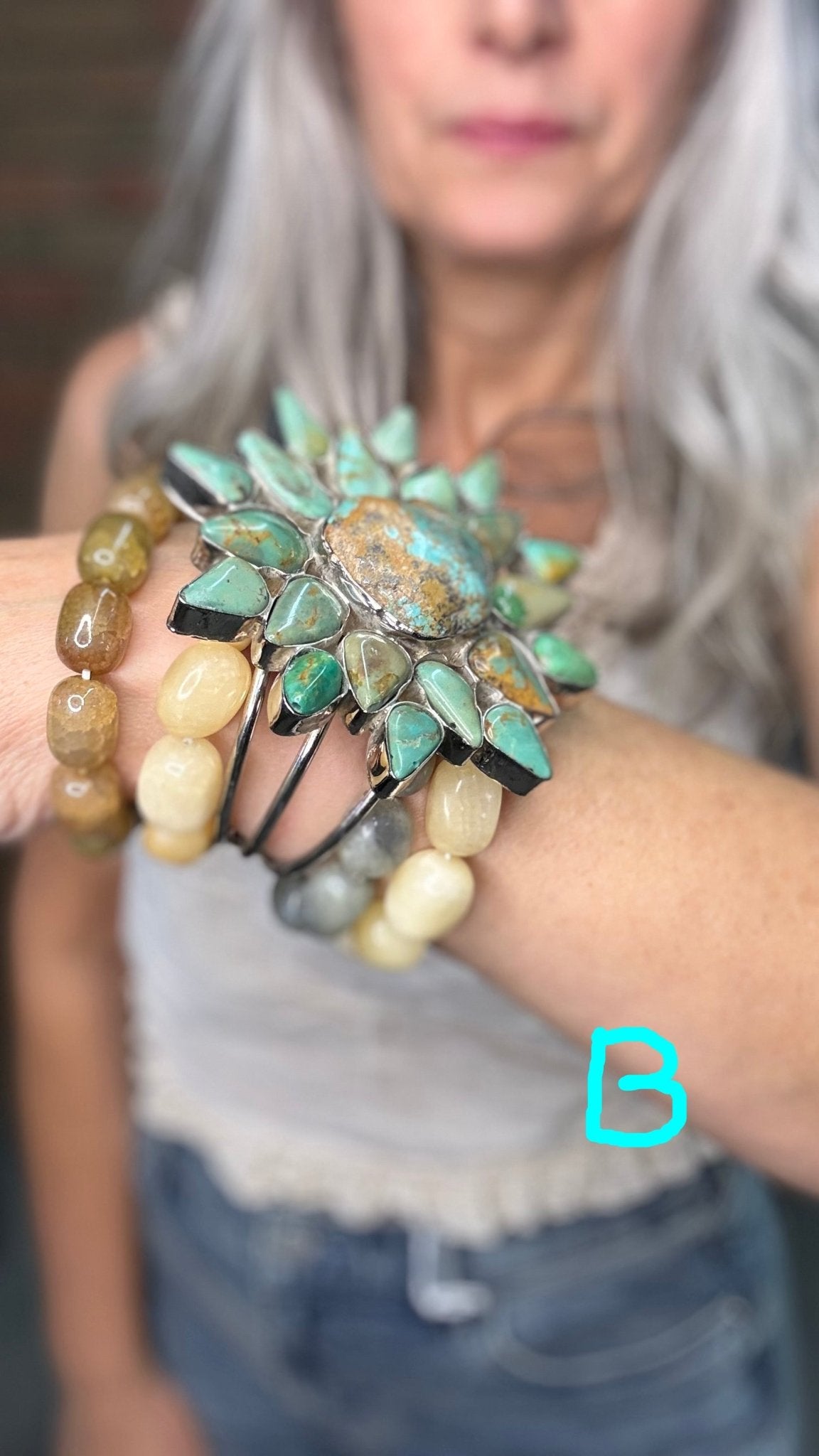 Large Turquoise Cuff - Vintage Vault Boutique