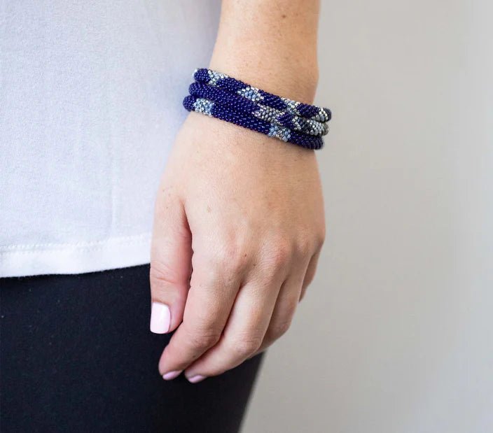 Roll On Bracelet Set of 3 Indigo - Vintage Vault Boutique